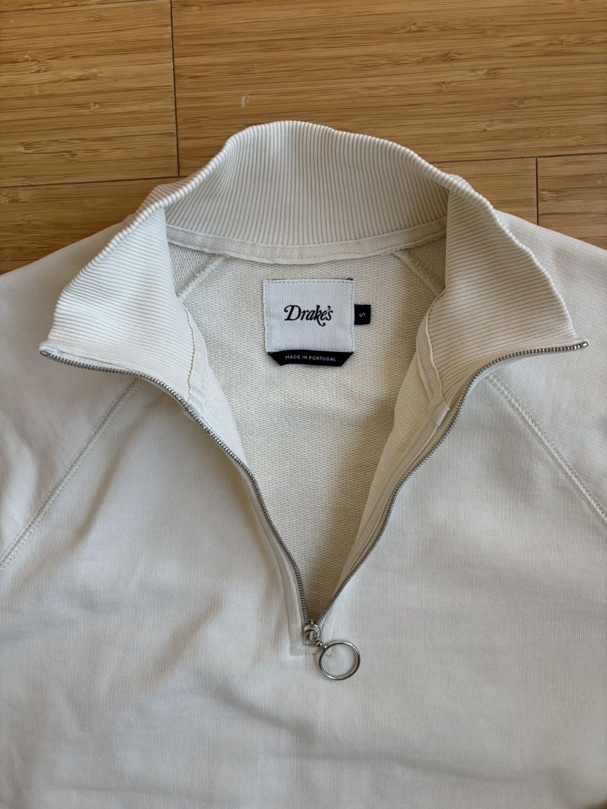 Drake's Drake’s Cream Quarter Zip Sweatshirt Size US S / EU 44-46 / 1 - 3 Thumbnail