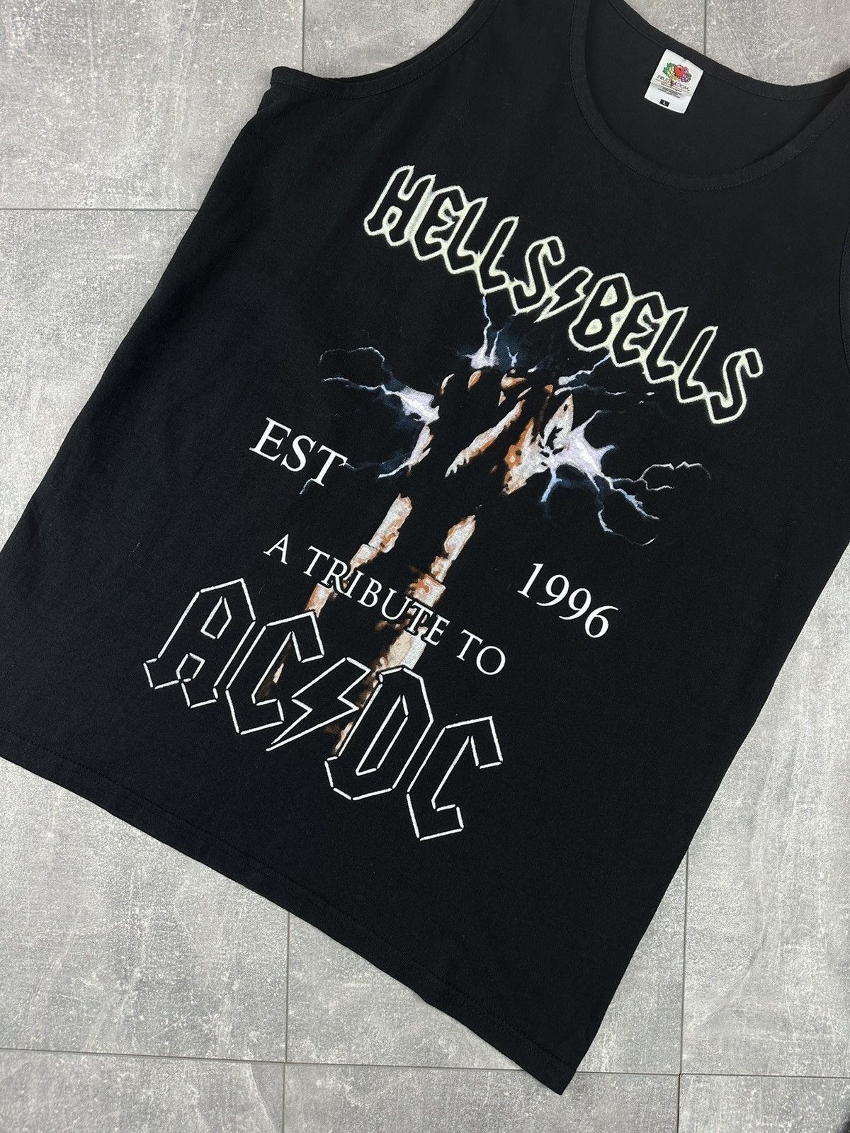Fruit Of The Loom AC/DC Hells Bells Vintage Rock Band Tank-Top T-Shirt Size US L / EU 52-54 / 3 - 5 Thumbnail