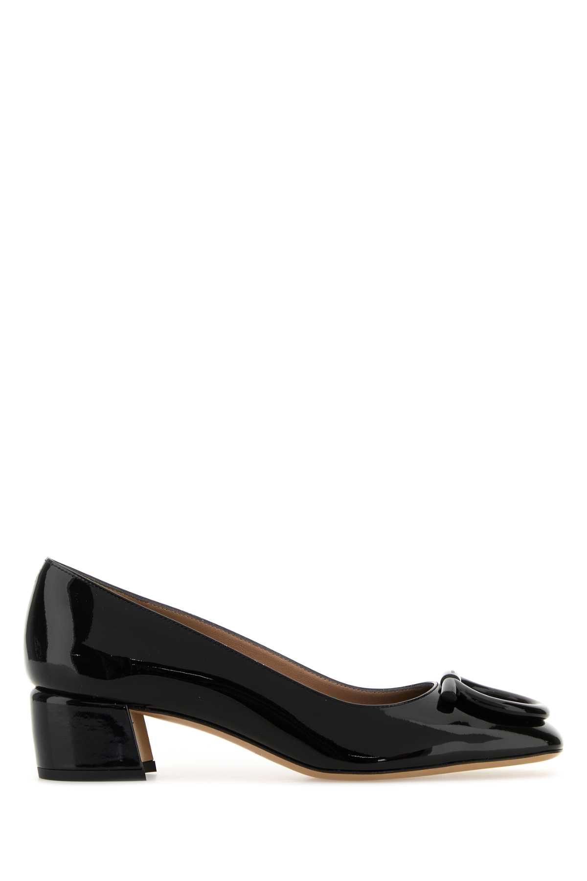 Salvatore Ferragamo Black Leather Mara Pumps Shoes, Women's (Size 7.5)