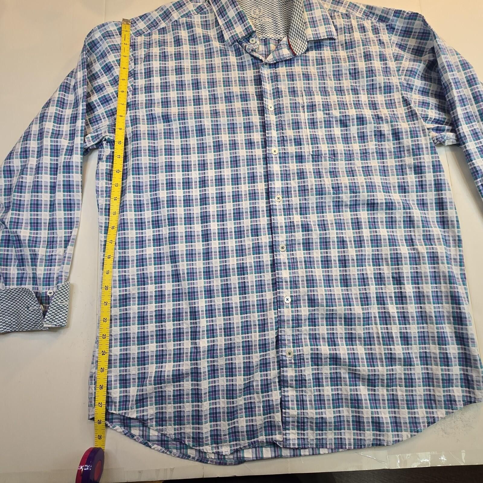 Other BUGATCHI Long Sleeved Plaid Button Up Shirt Men's XL Blue Size US XL / EU 56 / 4 - 8 Thumbnail
