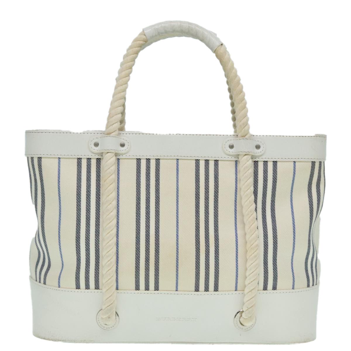 Burberry White Canvas Handbag (Pre-Owned) Size ONE SIZE - 1 Thumbnail