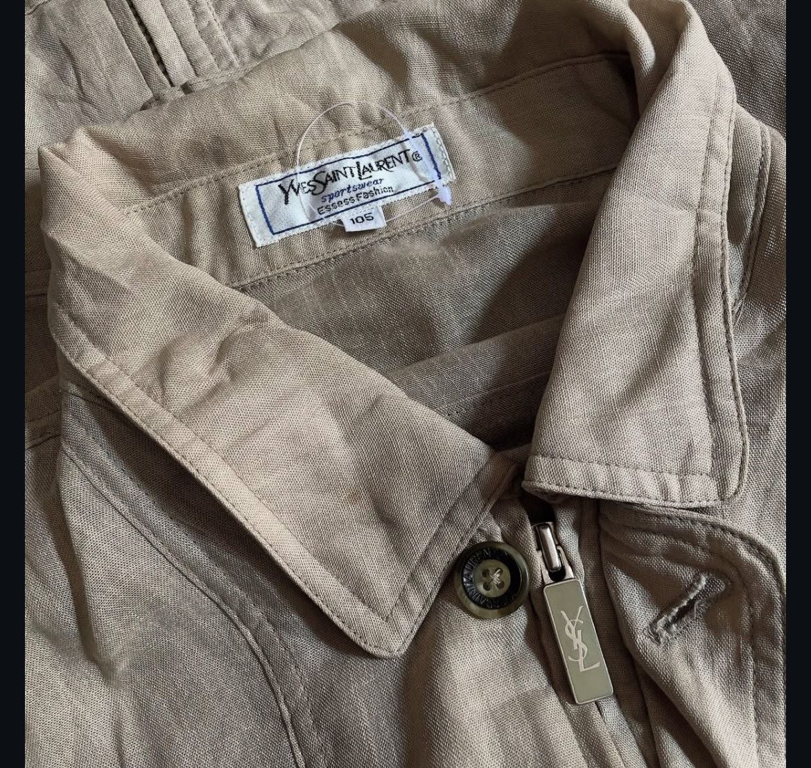 Yves Saint Laurent 1990s Yves Saint Laurent YSL Linen Jacket Size US L / EU 52-54 / 3 - 7 Thumbnail