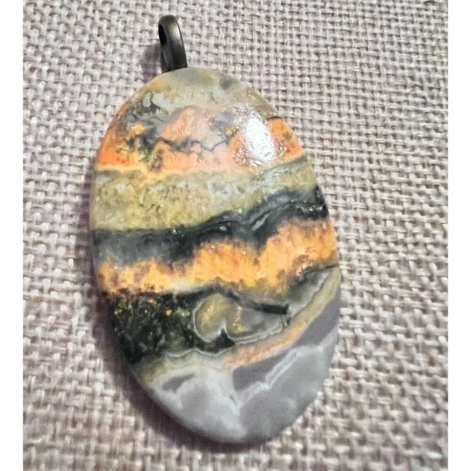 Other Bumble Bee Jasper Pendant 2” Natural Oval Cut Stone Size ONE SIZE - 7 Thumbnail