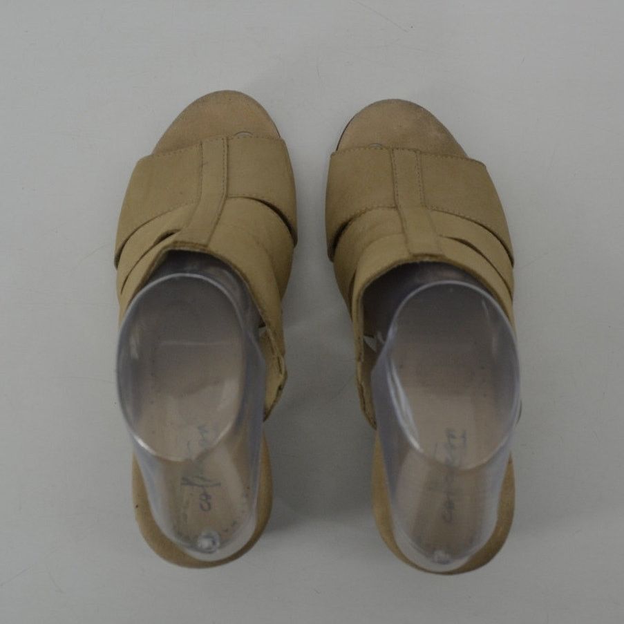 Clarks Clarks Size 8 Womens Tan Beige Leather Slip On Sandals Mules Size US 8 / IT 38 - 8 Thumbnail