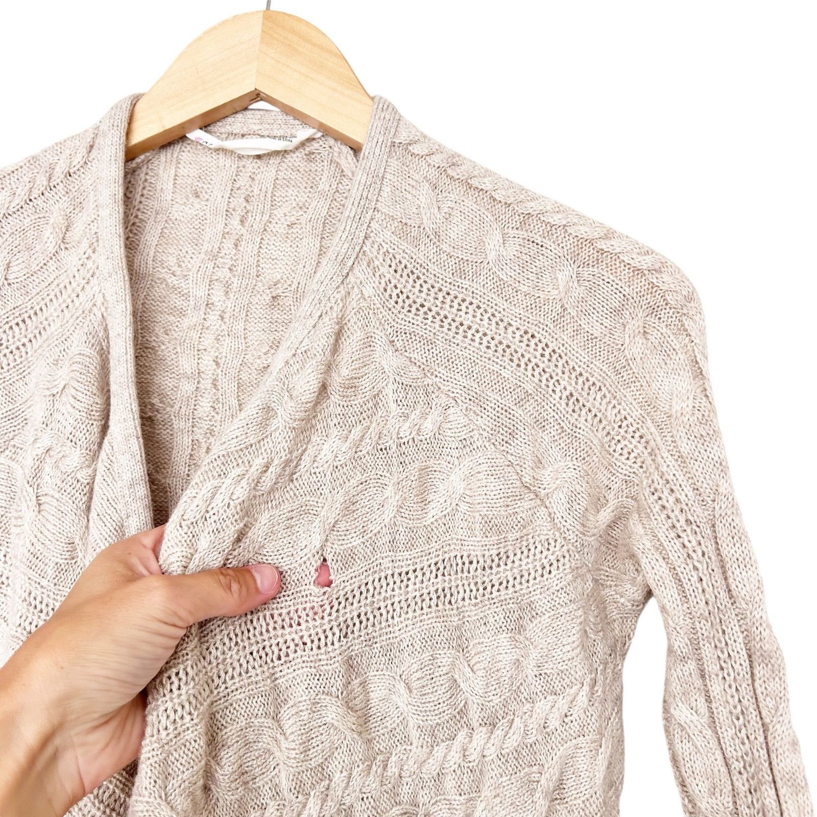 Athleta Athleta Tan Knit Extra Fine Merino Wool Cardigan Sz XXS Size XXS / US 00 / IT 34 - 2 Thumbnail