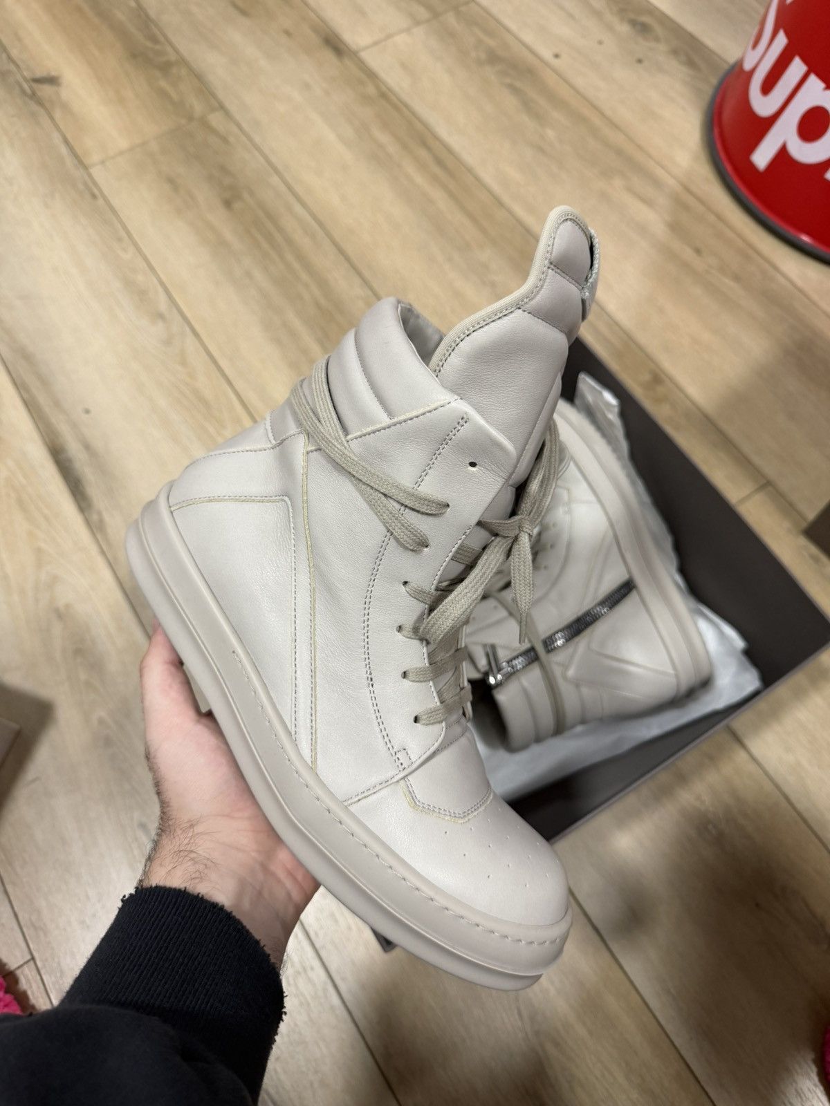 Rick Owens Rick owens cream geobasket Size US 8 / EU 41 - 1 Thumbnail
