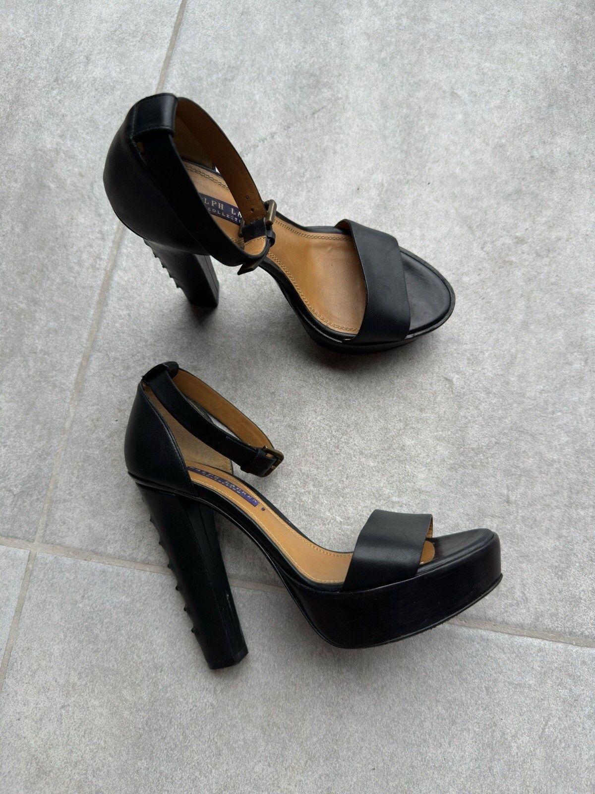 Ralph Lauren Purple Label Ralph Lauren Purple Label Womens High Heels Leather Sandals Size US 7 / IT 37 - 5 Thumbnail