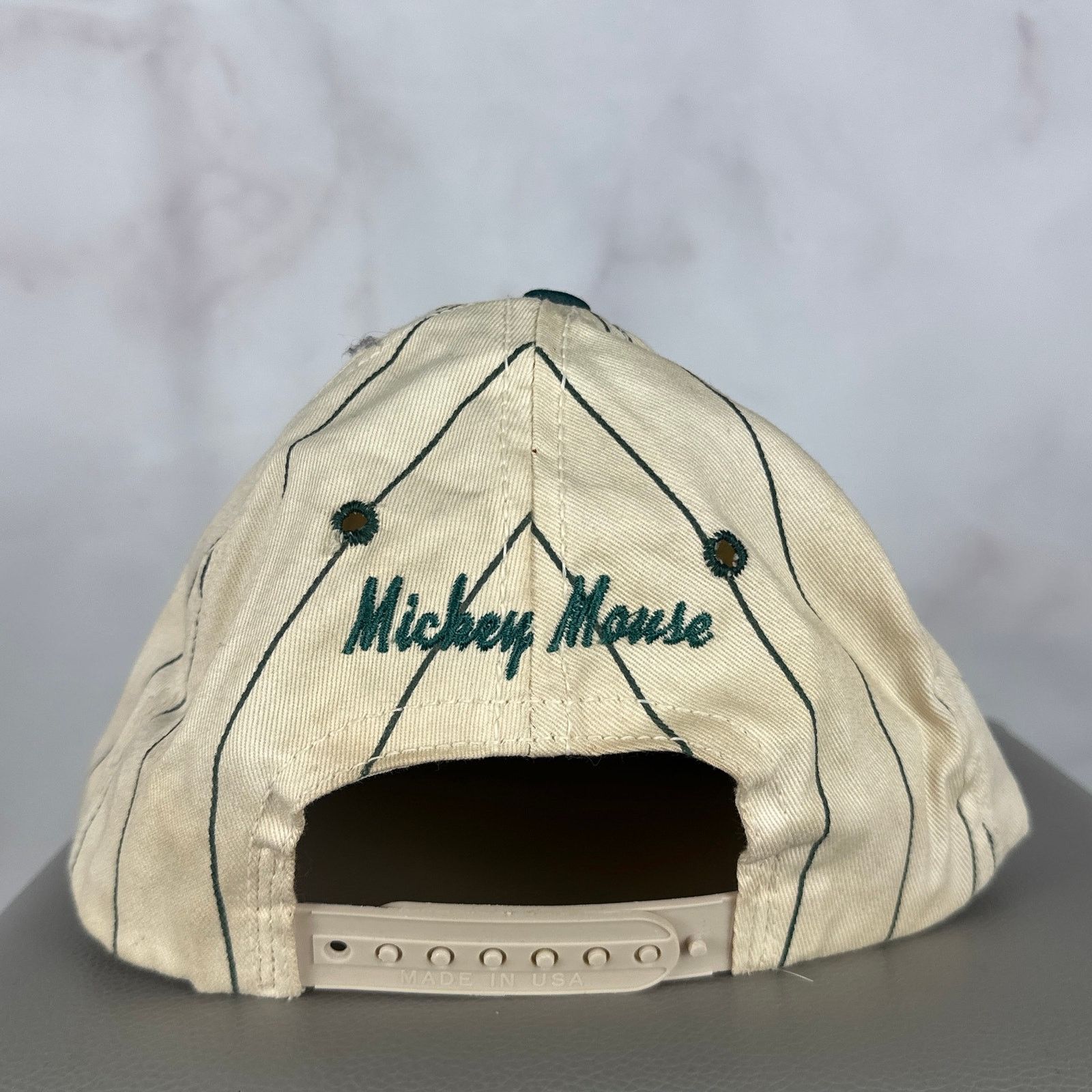Disney Vintage Mickey Mouse Pinstripe Baseball Cap Size ONE SIZE - 4 Thumbnail
