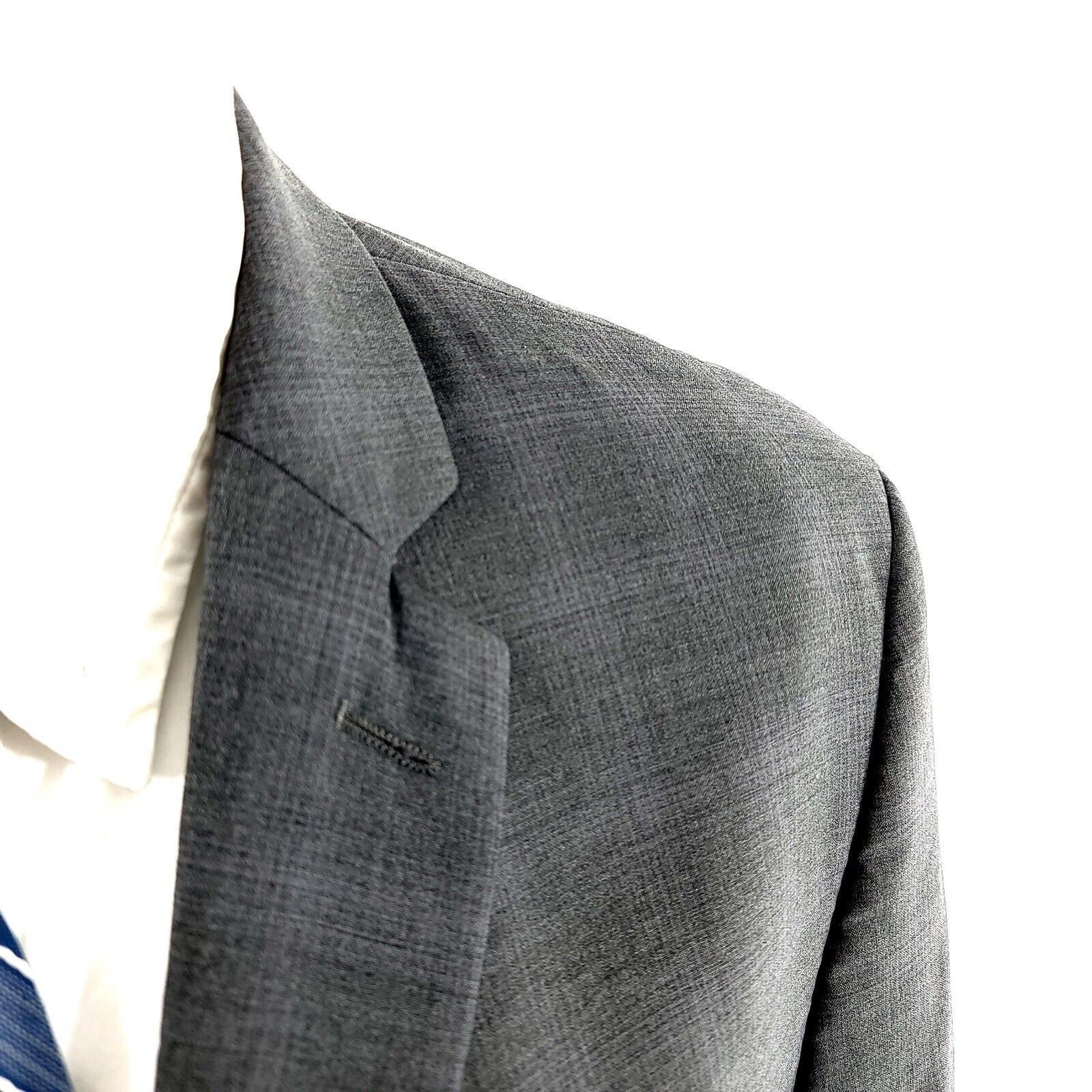 Joseph Abboud Joseph Abboud Wool 2 Button Gray Plaid Blazer 40S Or Slim 42 Size 40S - 2 Thumbnail