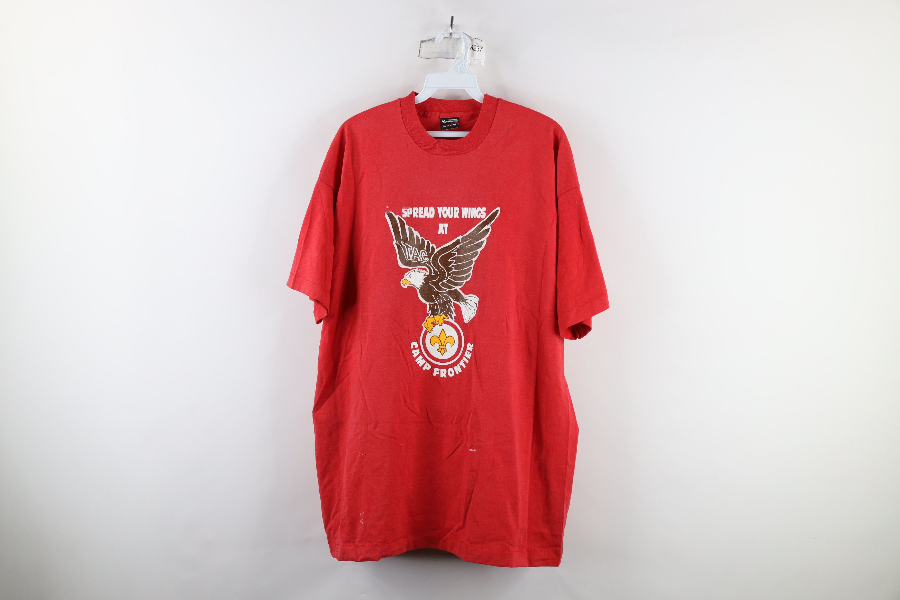 Vintage Vintage 90s Boy Scouts of America Camp Frontier T-Shirt Size US XXL / EU 58 / 5 - 1 Thumbnail