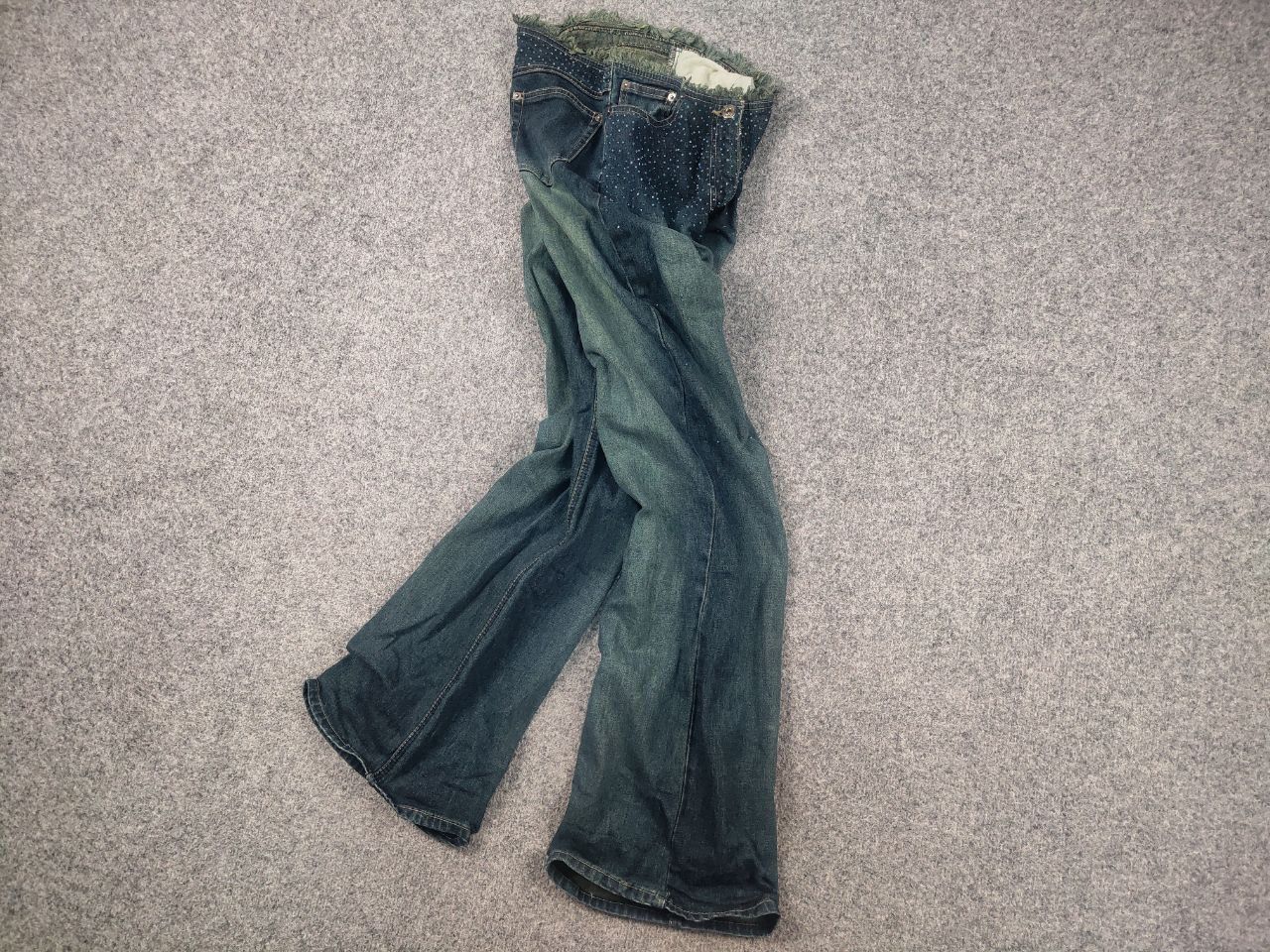 Le Grande Bleu (L.G.B.) Vintage Y2K Hysteric LGB If Six Was Nine Blue Flared Jeans Size 29" - 3 Thumbnail