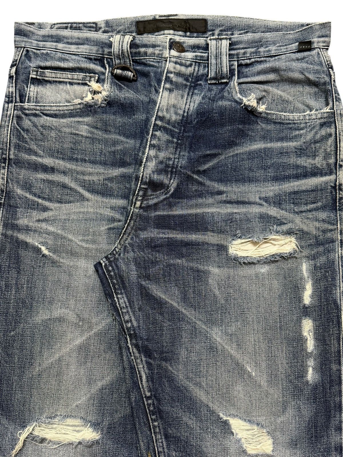 Roar Vintage 90s Japan Roar Blue Faded Wash Whisker Distressed Size US 32 / EU 48 - 4 Thumbnail