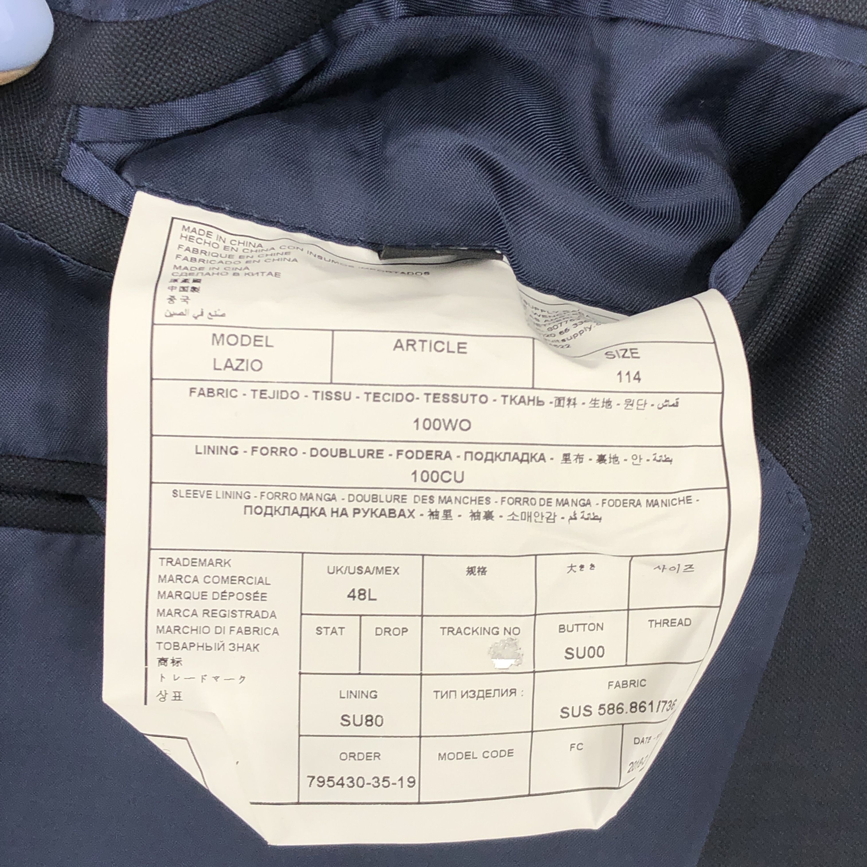 Suitsupply SUITSUPPLY Lazio Wool Formal Suit EU:114; UK/US:48 - W40 L35 Size 48L - 14 Thumbnail
