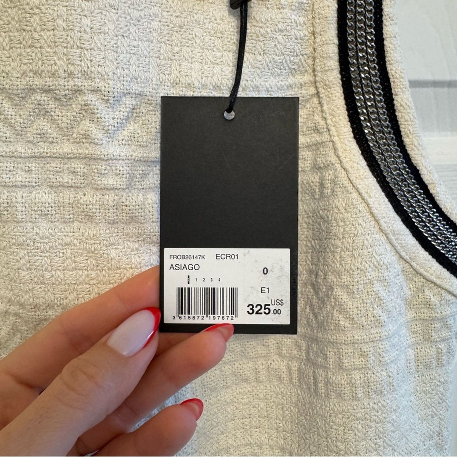 The Kooples NWT! The Kooples Cream Dress with Black Trim, Size 0 (US XS) Size XS / US 0-2 / IT 36-38 - 5 Thumbnail