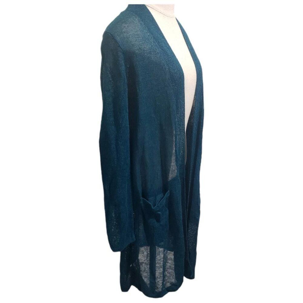 Designer CT1908 J.Jill Evergreen Open Cardigan M Size M / US 6-8 / IT 42-44 - 4 Thumbnail