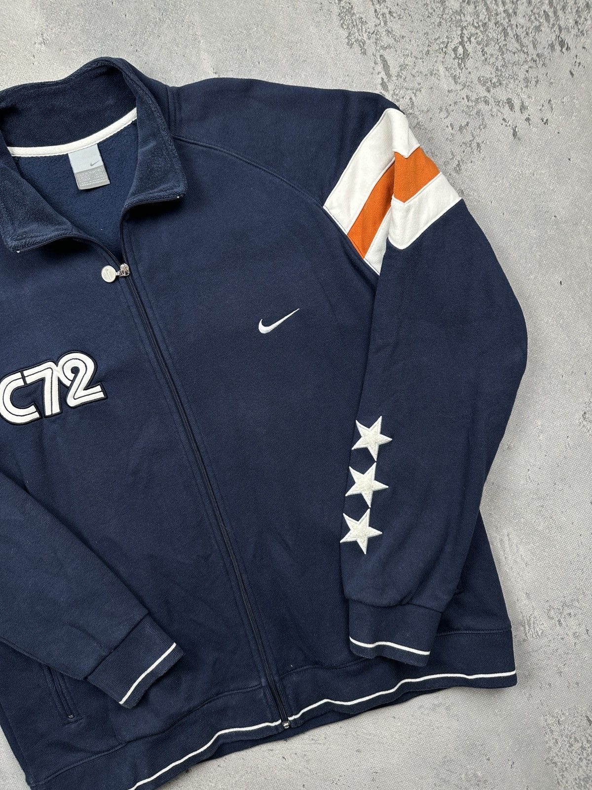 Nike Vintage Nike C72 Navy Track Jacket Star Sleeve Detailing 90s Size US XL / EU 56 / 4 - 3 Thumbnail