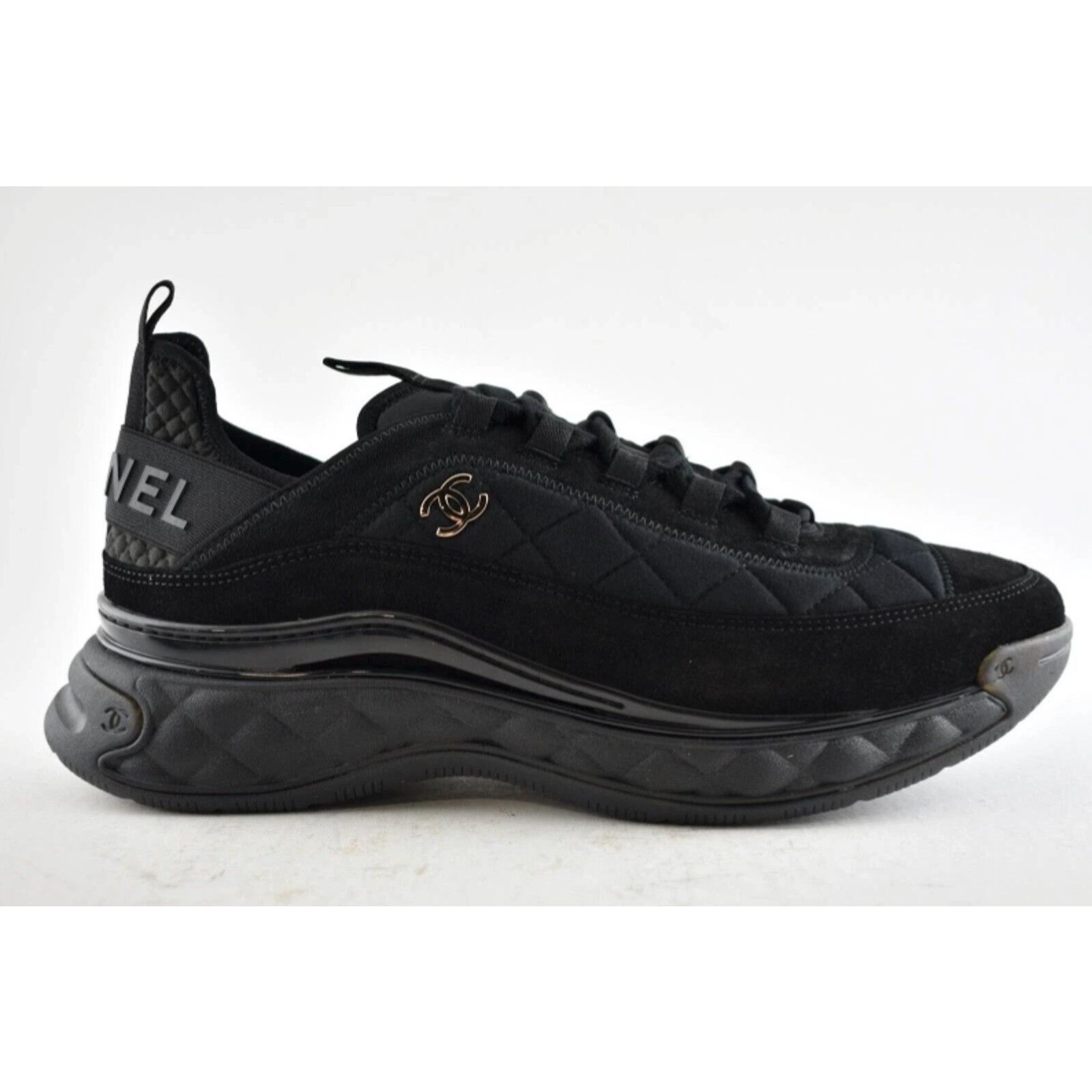 Chanel Chanel 21K Mens Black Grey CC Logo Low Top Sneaker 44 11 Grailed