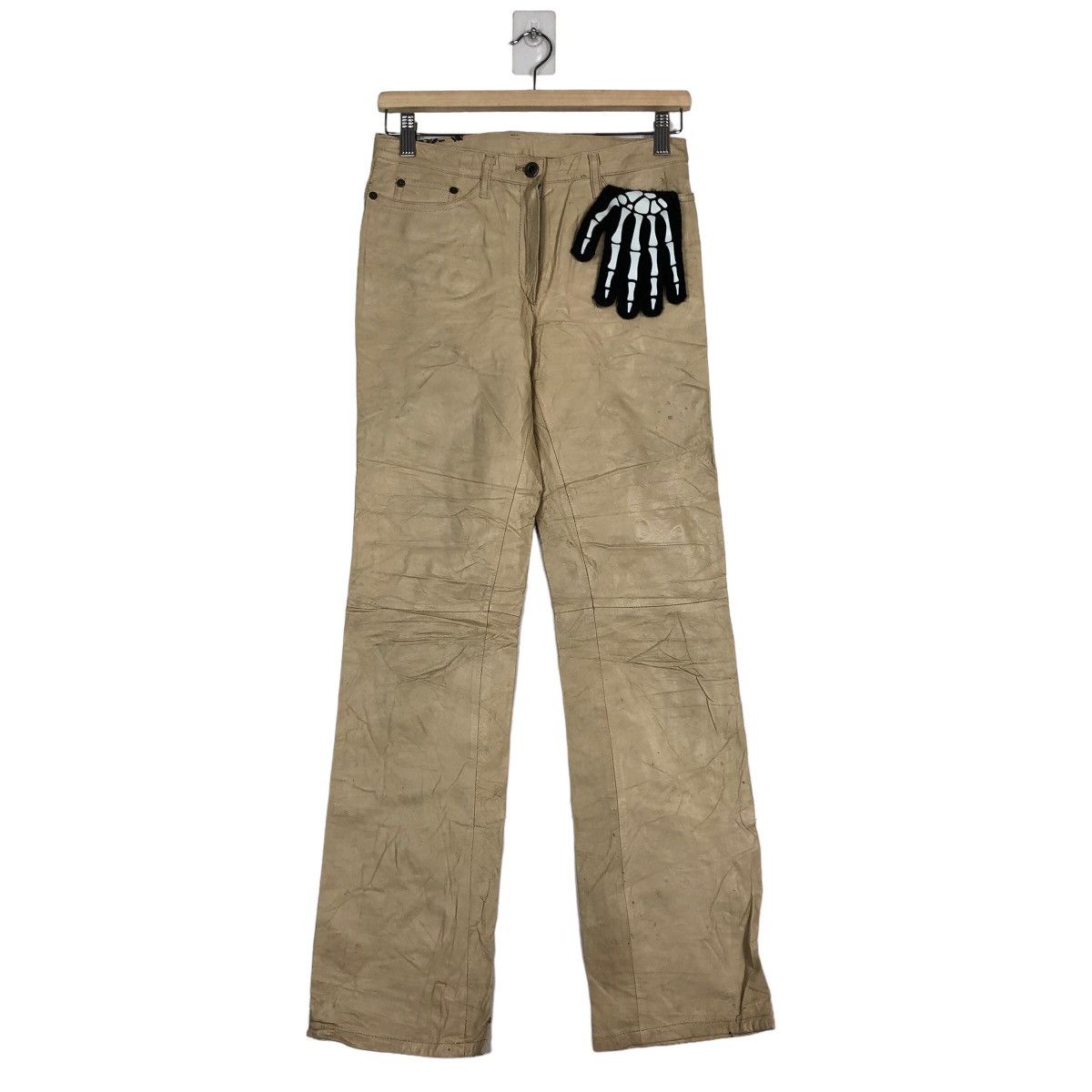 Genuine Leather 🔥Rare 5351 By Issey Miyake Genuine Leather Pants Racing Size US 28 / EU 44 - 2 Thumbnail