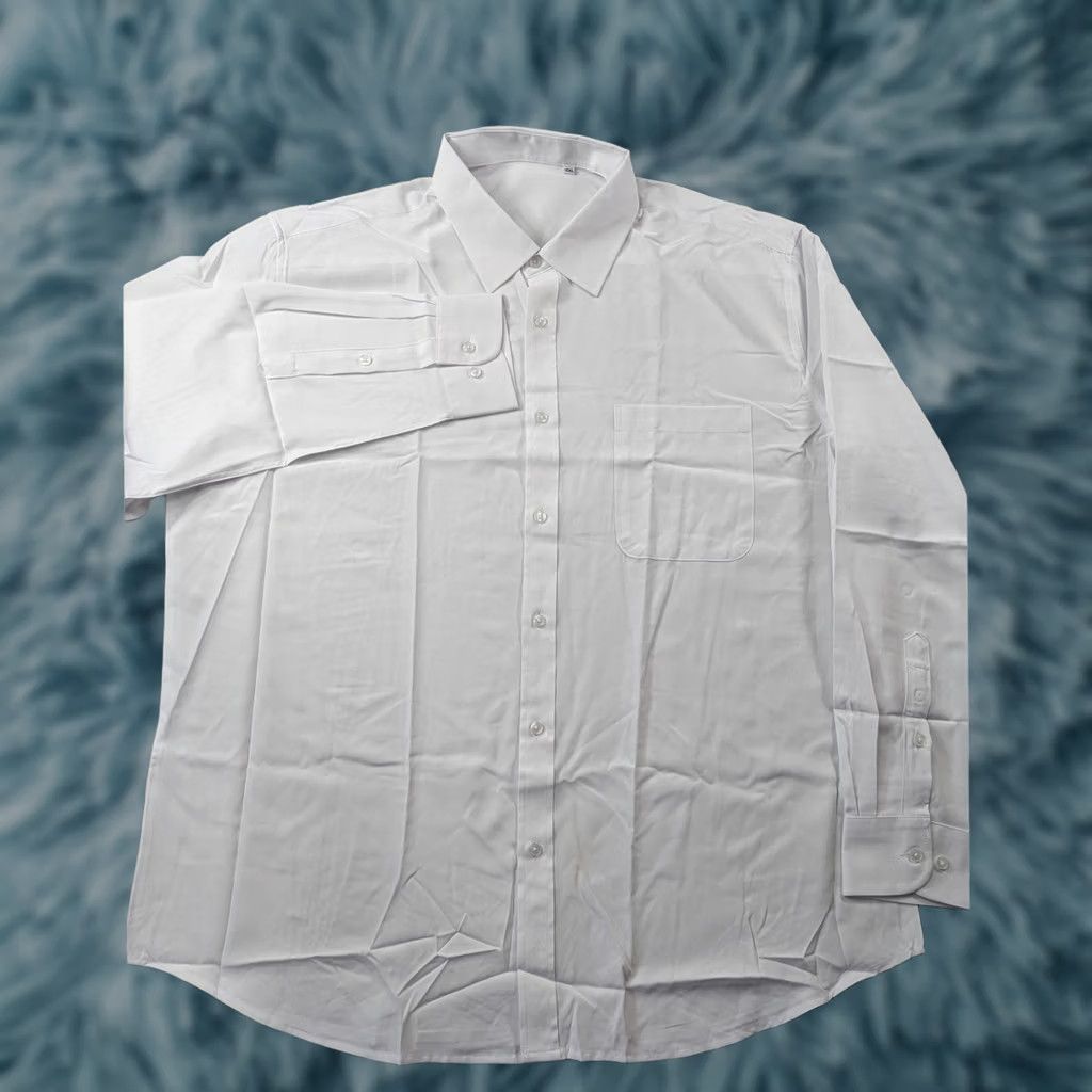 Stain Shield White Button Down Shirt Mens 2XL Long Sleeve Dress Shirt Full Button Front, Men's (Size Xxl)