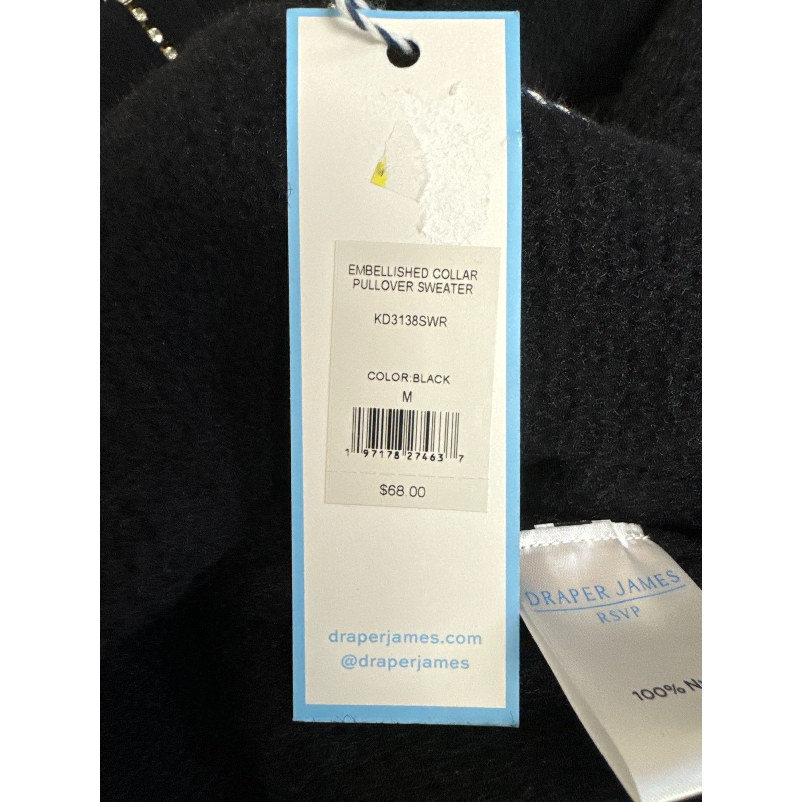 Other NWT Draper James RSVP Medium Rhinestones Black Sweater Top Size M / US 6-8 / IT 42-44 - 7 Thumbnail