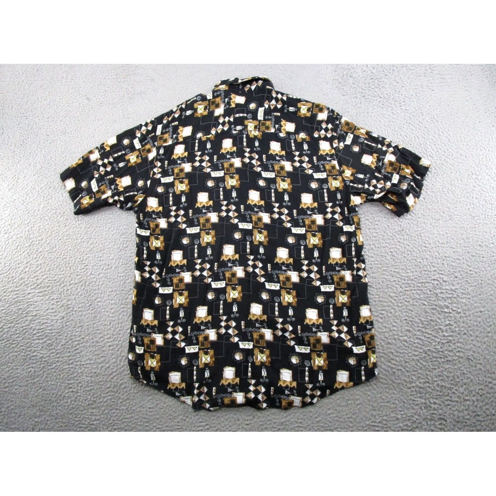 Vintage United Button-Up Abstract Geometric Hawaiian Shirt Mens LT Short Sleeve Size US L / EU 52-54 / 3 - 7 Thumbnail