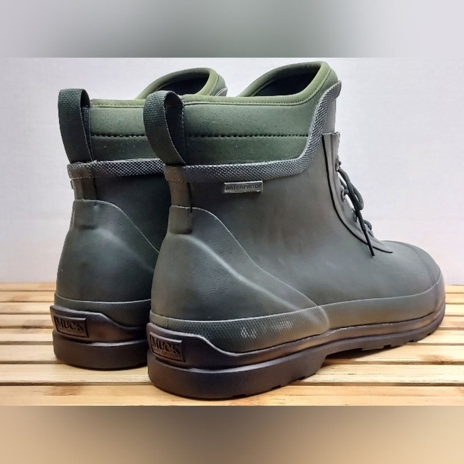 Other Muck Boots Mens Green Original Lace Waterproof Boots Size 15 Size US 15 / EU 48 - 3 Thumbnail