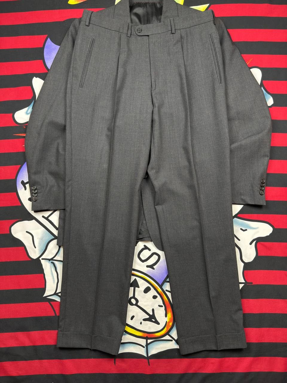 Burberry Burberry Mens Suit Wool Luxury Blazer Jacket & Pants Size 52L - 3 Thumbnail