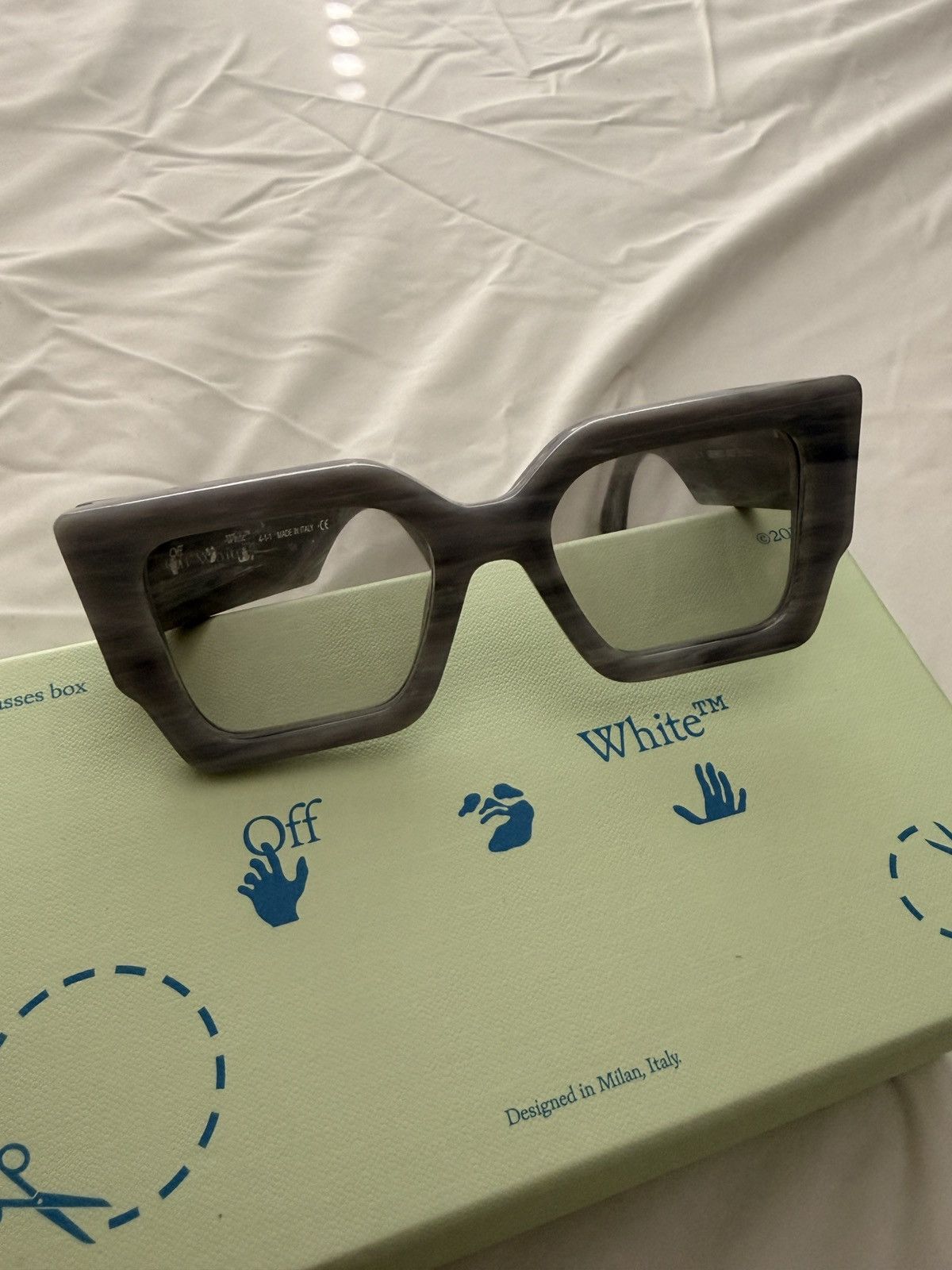 Off-White OFF-WHITE CATALINA RECTANGULAR FRAME SUNGLASSES LIGHT GREY Size ONE SIZE - 5 Thumbnail