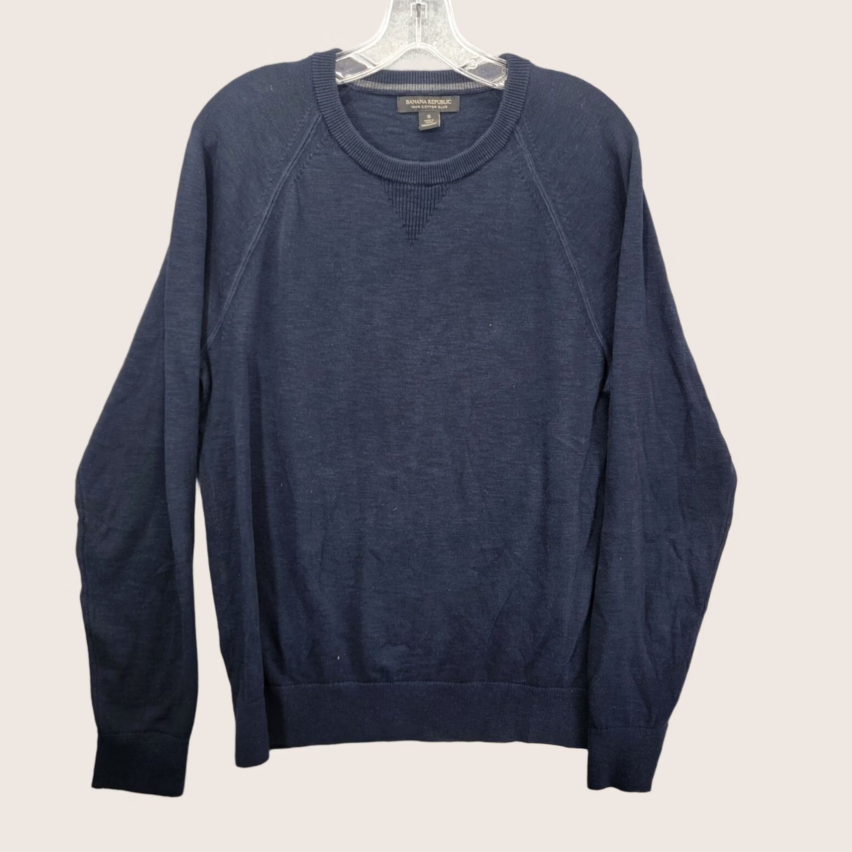 Banana Republic Banana Republic Sweater Mens S Blue Cotton Slub Pullover Size US S / EU 44-46 / 1 - 1 Thumbnail