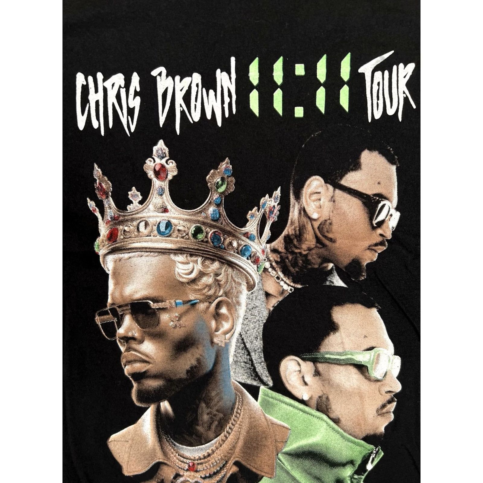 Fruit Of The Loom Chris Brown 11:11 Tour Concert T-Shirt Womens Large Black R&B Hip Hop Crop Size L / US 10 / IT 46 - 4 Thumbnail