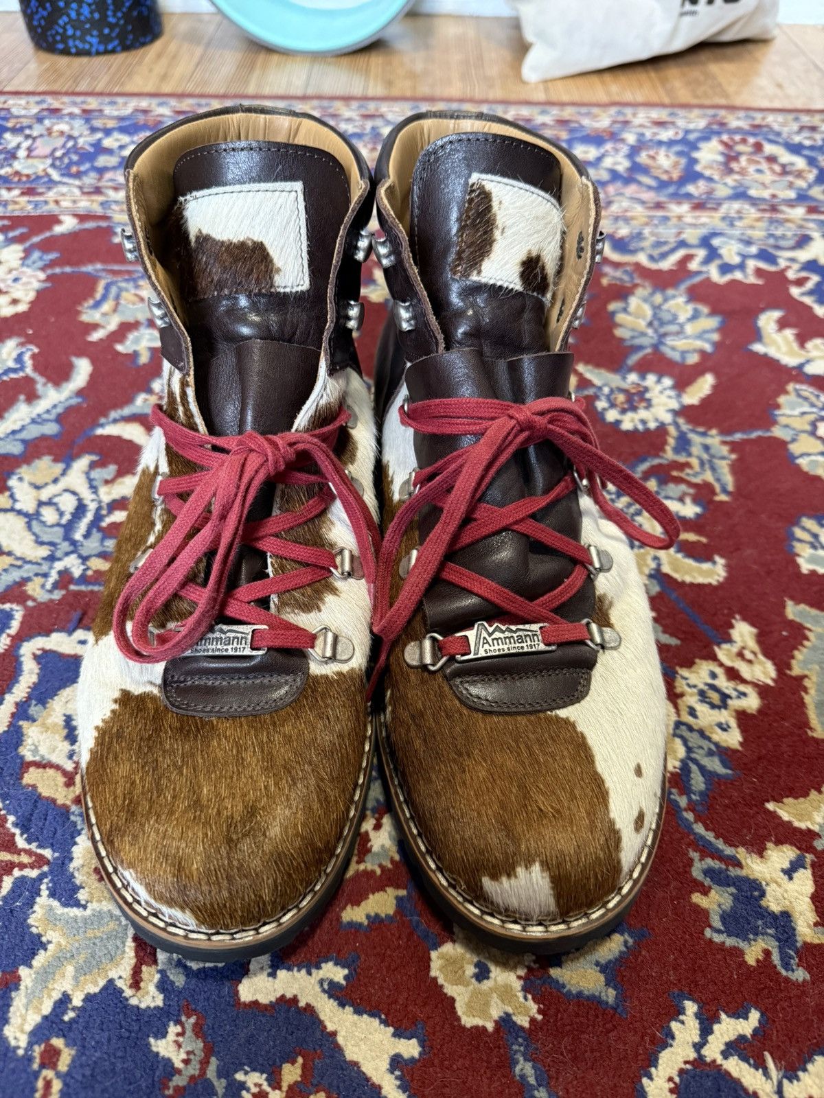Genuine Leather Ammann Cow Fur Leather Boots Size 44 Mens Made in Italy Size US 10.5 / EU 43-44 - 8 Thumbnail