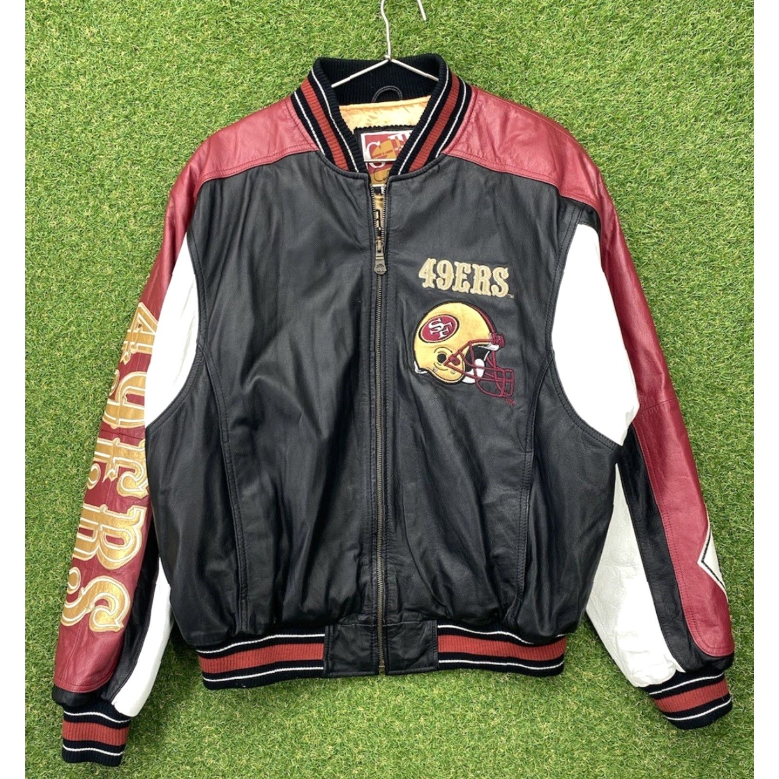 G-III VINTAGE San Francisco 49ers Leather Jacket Mens Large L Bomber NFL Football GIII Size US L / EU 52-54 / 3 - 2 Thumbnail