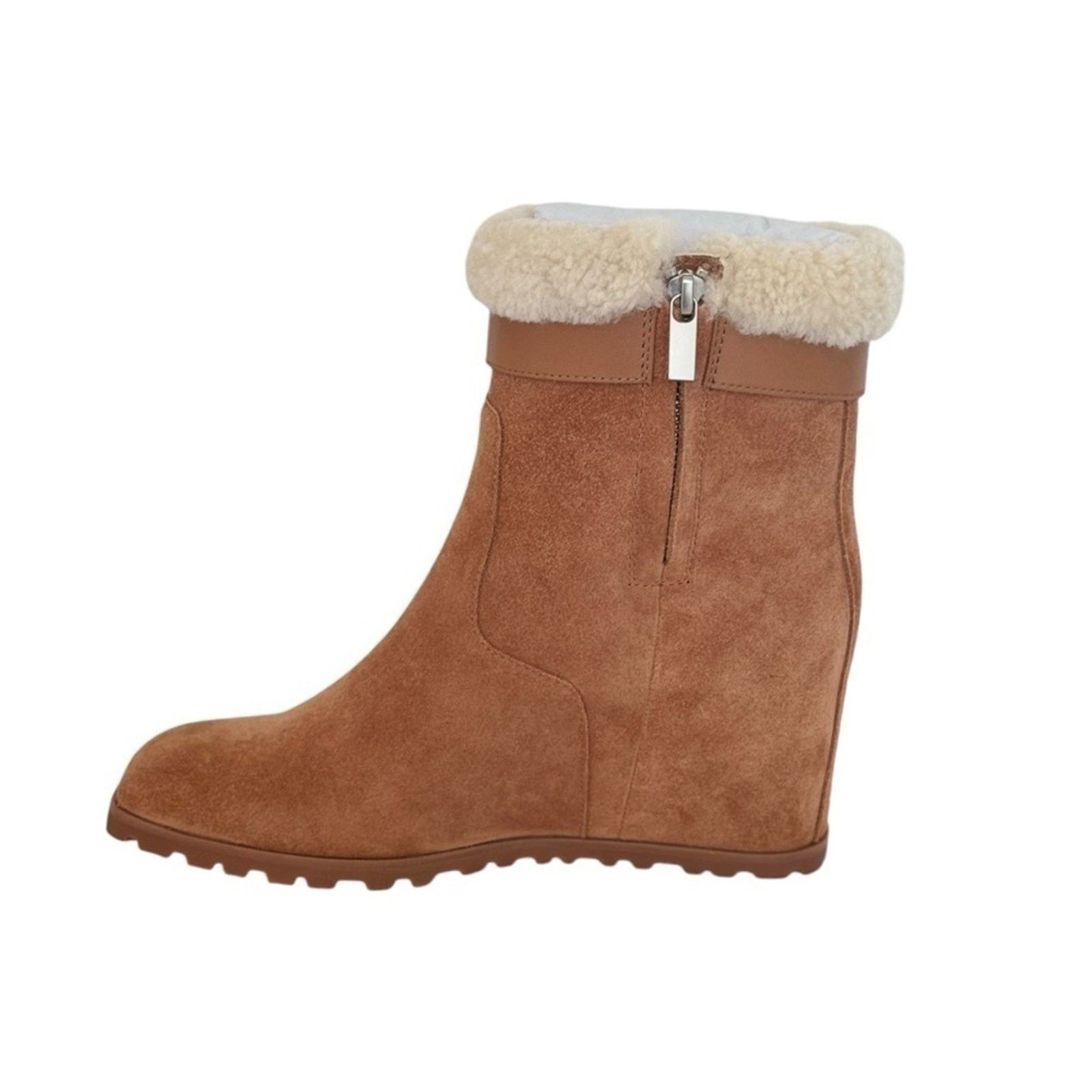 Jonathan Simkhai Jonathan Simkhai Toffee Suede Avery Shearling Wedges Size 7 Size US 7 / IT 37 - 6 Thumbnail