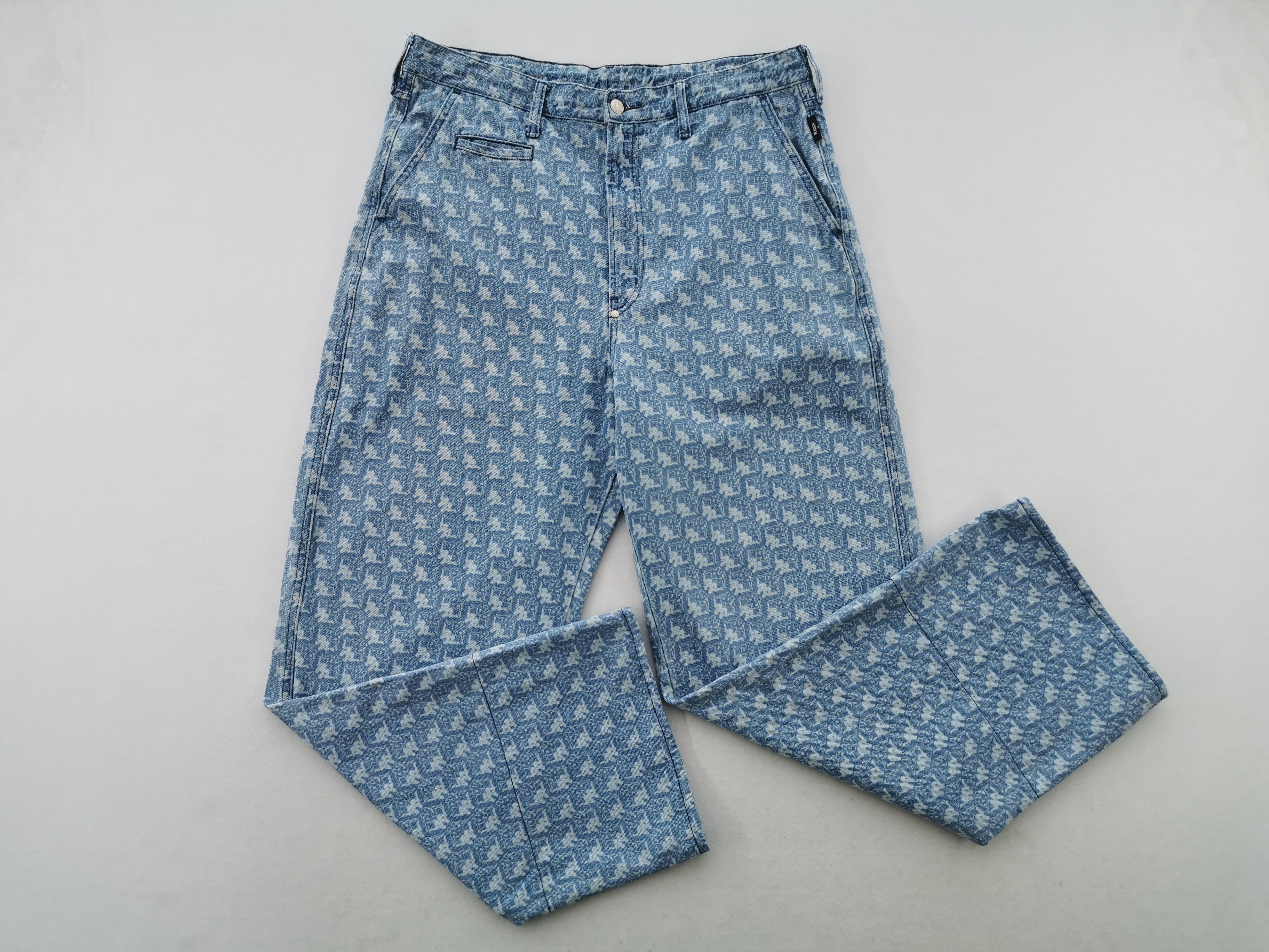 Vintage 90's Kappa Overprint Denim Jeans Size XL Waist 38