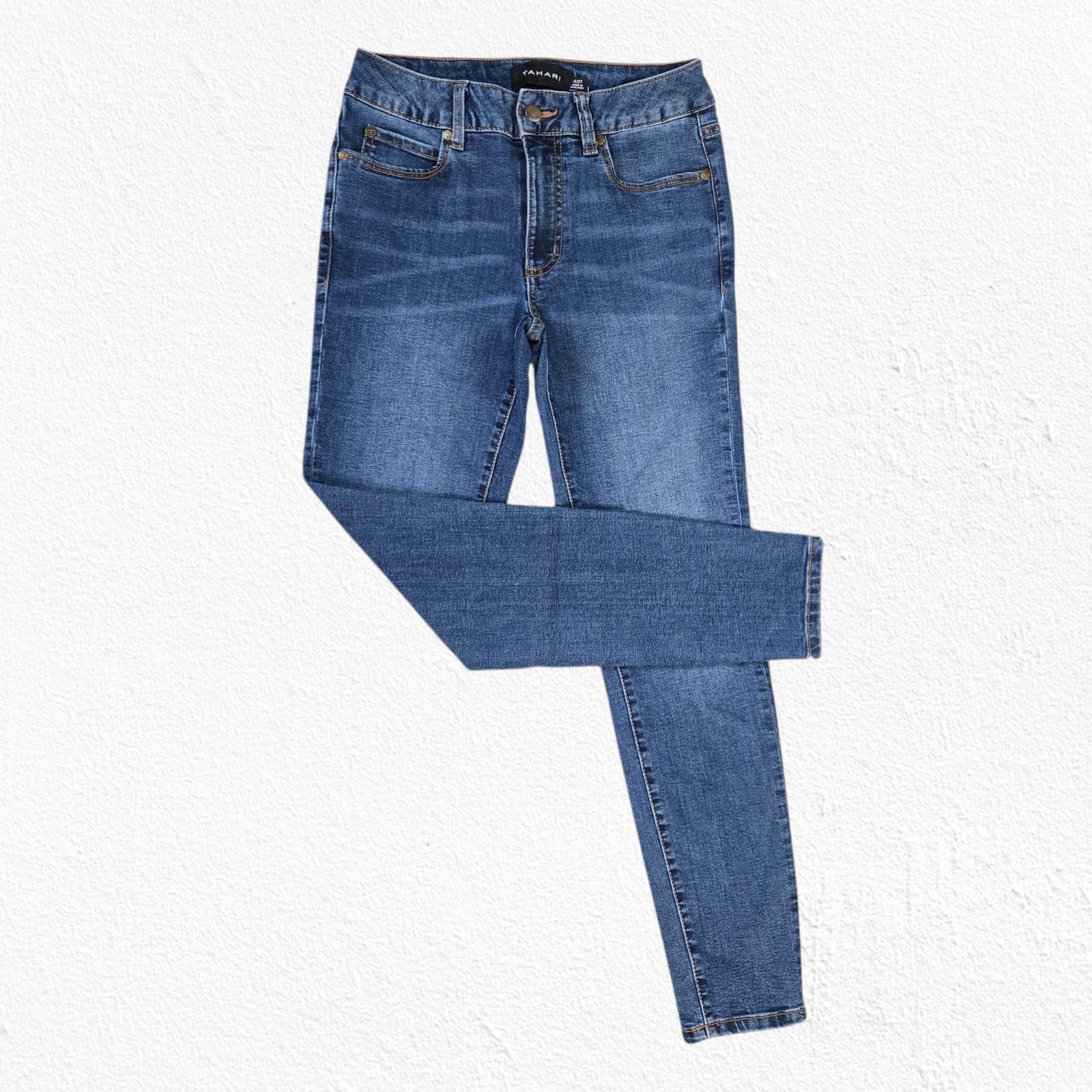 Other Dark Wash Mid Rise Classic Skinny Jeans Size 4 Size 27" / US 4 / IT 40 - 9 Thumbnail