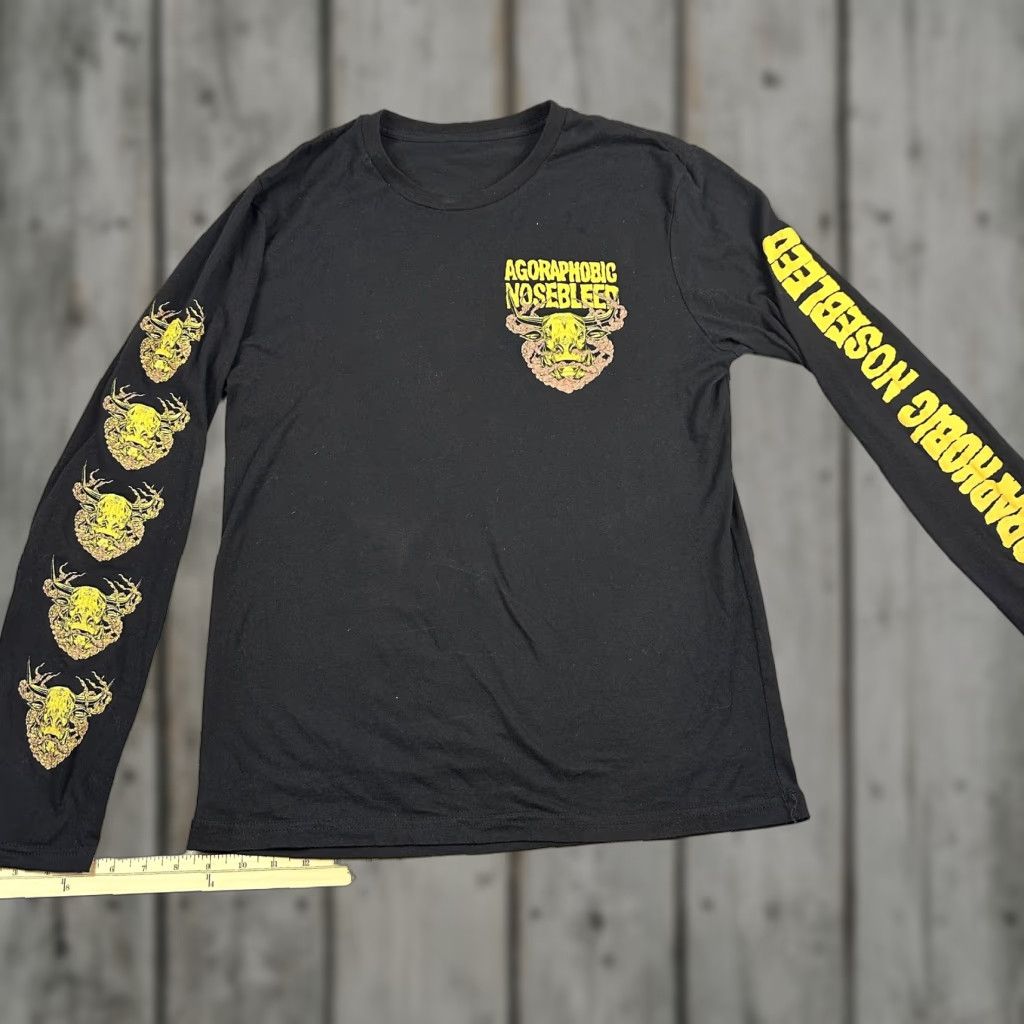 Vintage VINTAGE Agoraphobic Nosebleed Shirt Mens Small Black Long Sleeve Band Graphic Metal Size US M / EU 48-50 / 2 - 1 Thumbnail