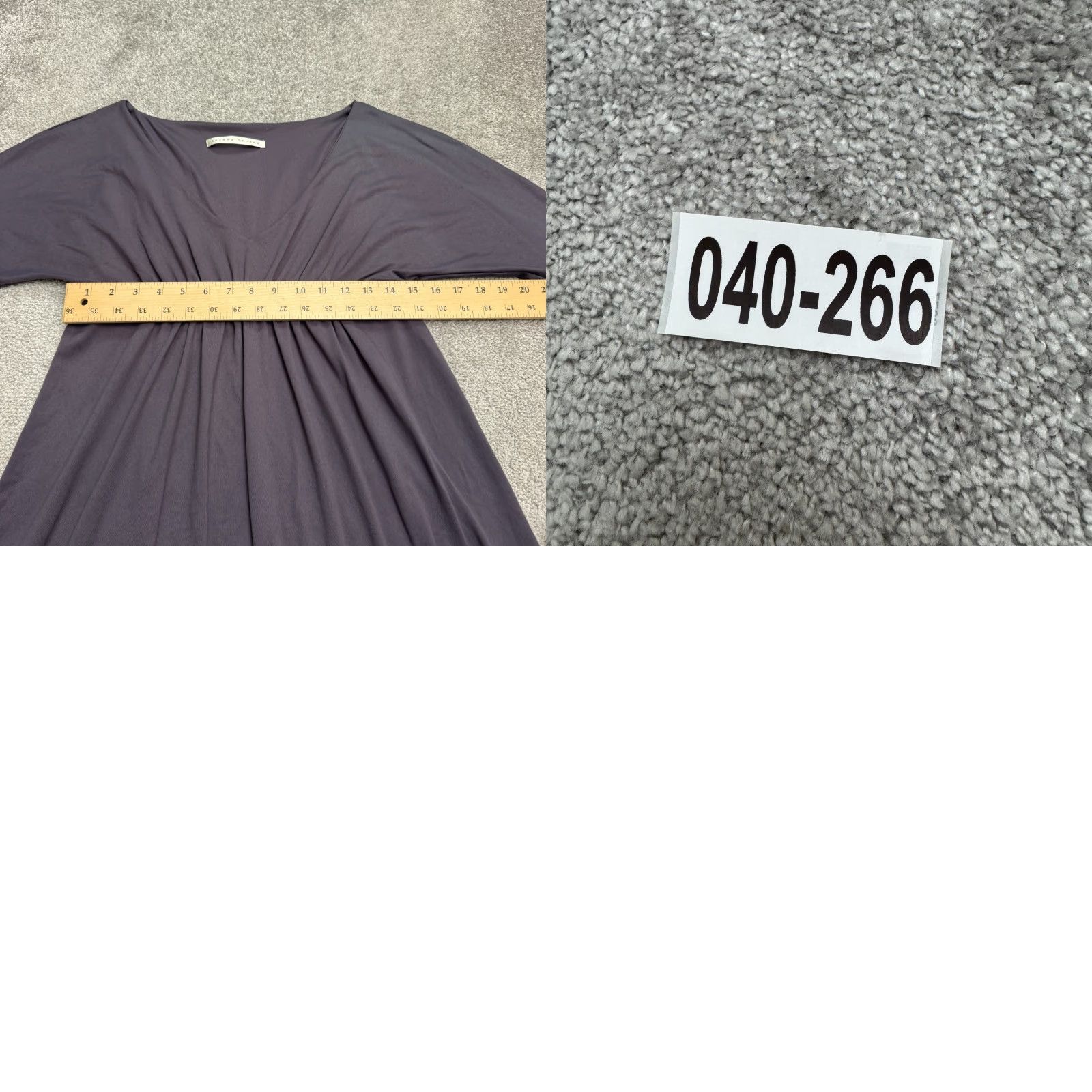 Susana Monaco Susana Monaco A-Line Ruched Mini Dress Womens L Dark Gray V-Neck Knit Stretch Short Sleeve Size L / US 10 / IT 46 - 9 Thumbnail