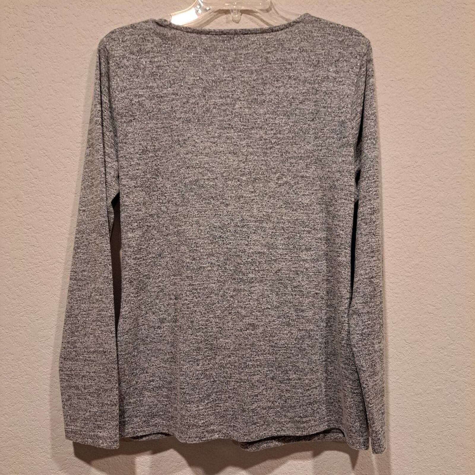 Other Talbots shimmery metallic gray long sleeve wrap top size L Size L / US 10 / IT 46 - 10 Thumbnail