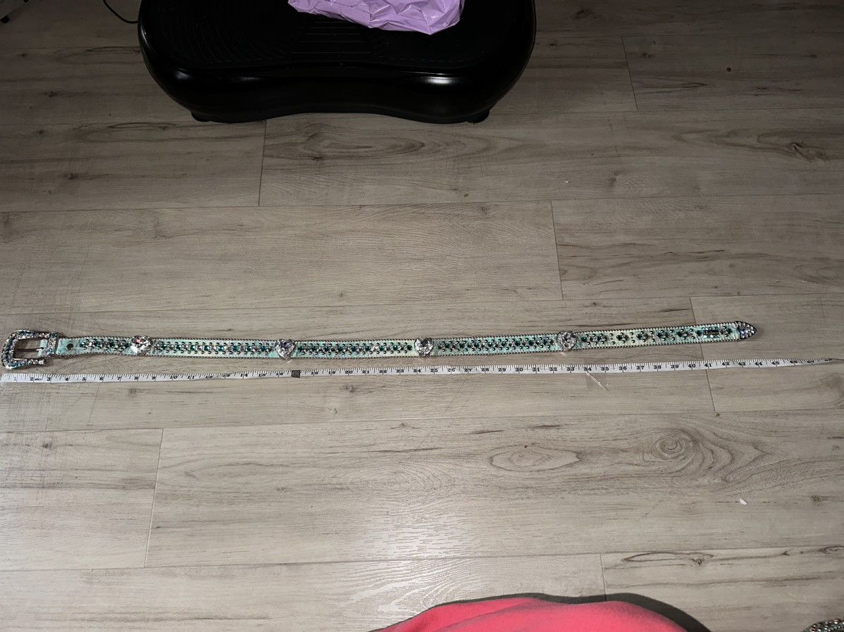 B.B. Simon BB SIMON Belt blue reptile heart crystal size XXL 36” Size ONE SIZE - 11 Thumbnail