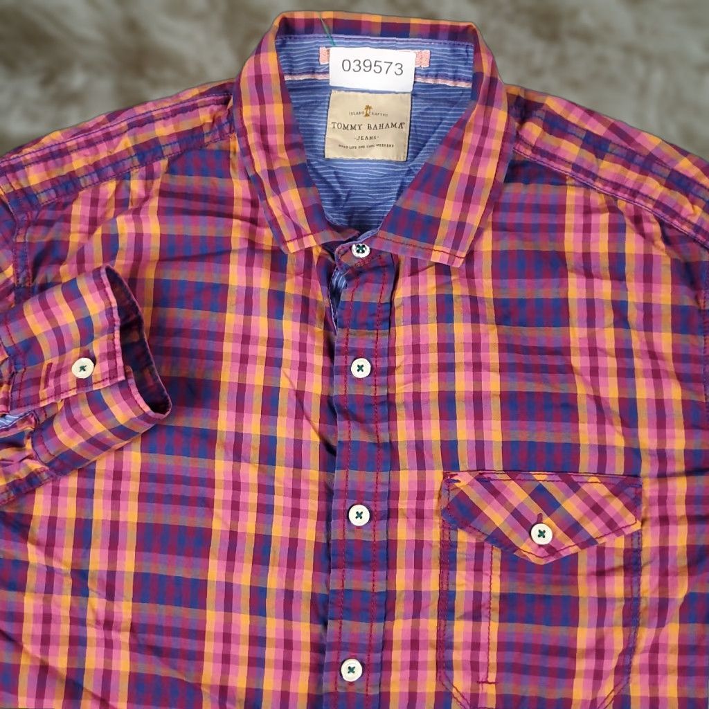 Tommy Bahama Tommy Bahama Shirt Mens Size Medium Purple Plaid Button-Up Long Sleeve Shirt Size US M / EU 48-50 / 2 - 1 Thumbnail