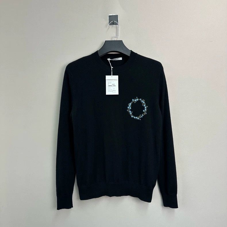 Givenchy Givenchy Logo Embroidered Black Sweater - dmc Size US L / EU 52-54 / 3 - 1 Thumbnail