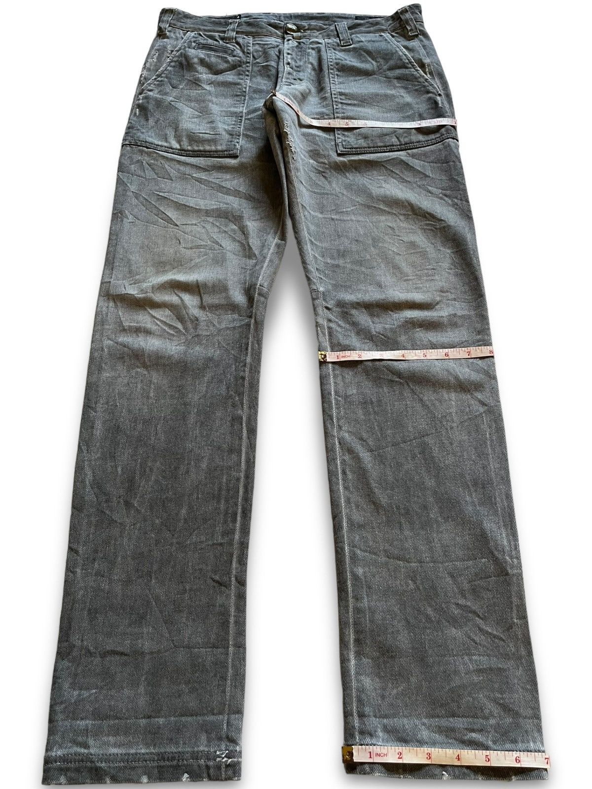 Other Vintage Italian Brand Two Tone Distressed Fatigue Jeans Size US 33 - 16 Thumbnail