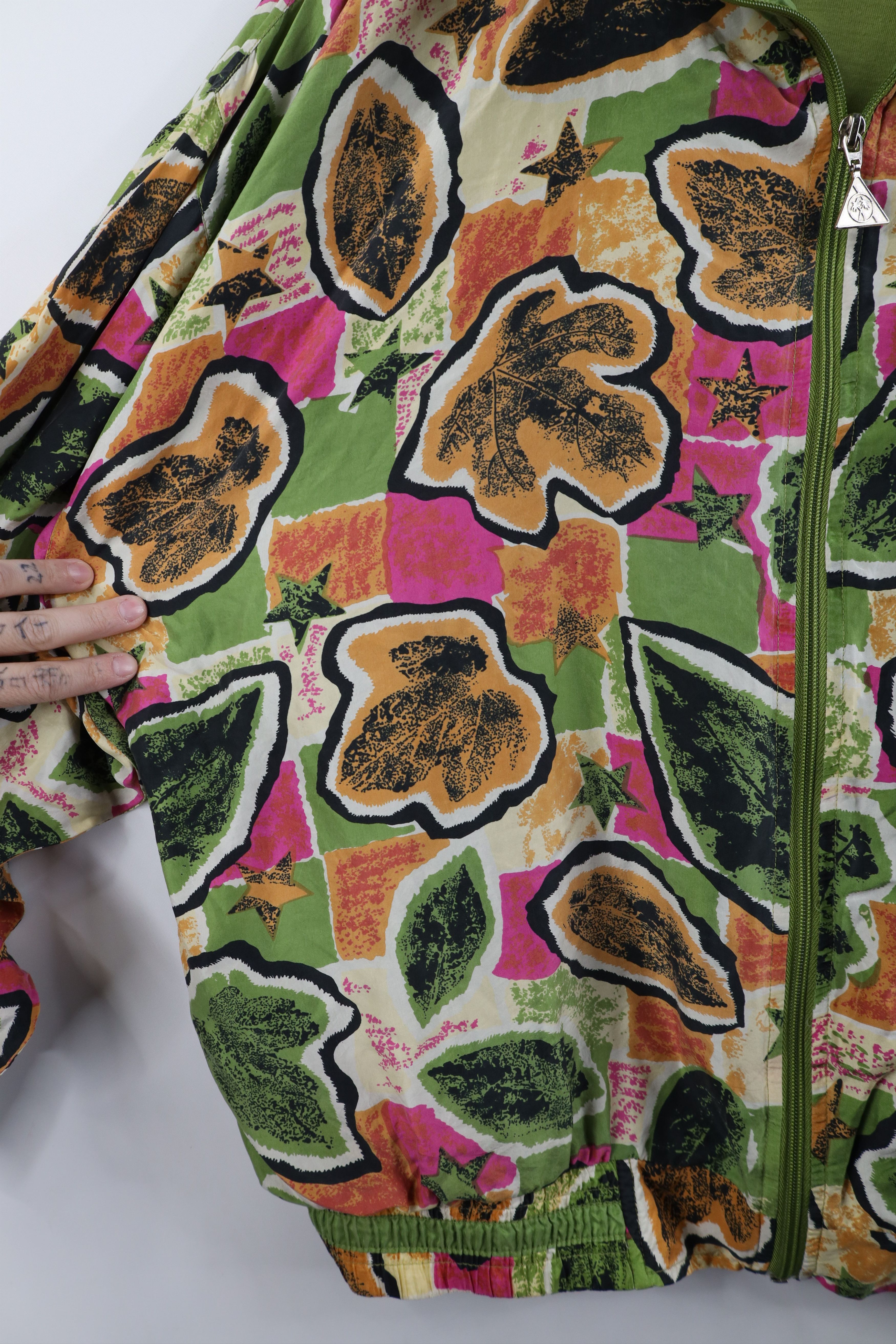 Vintage Vintage 90s Streetwear Nature Leaf Silk Bomber Jacket Size XXL / US 16-18 / IT 52-54 - 6 Thumbnail