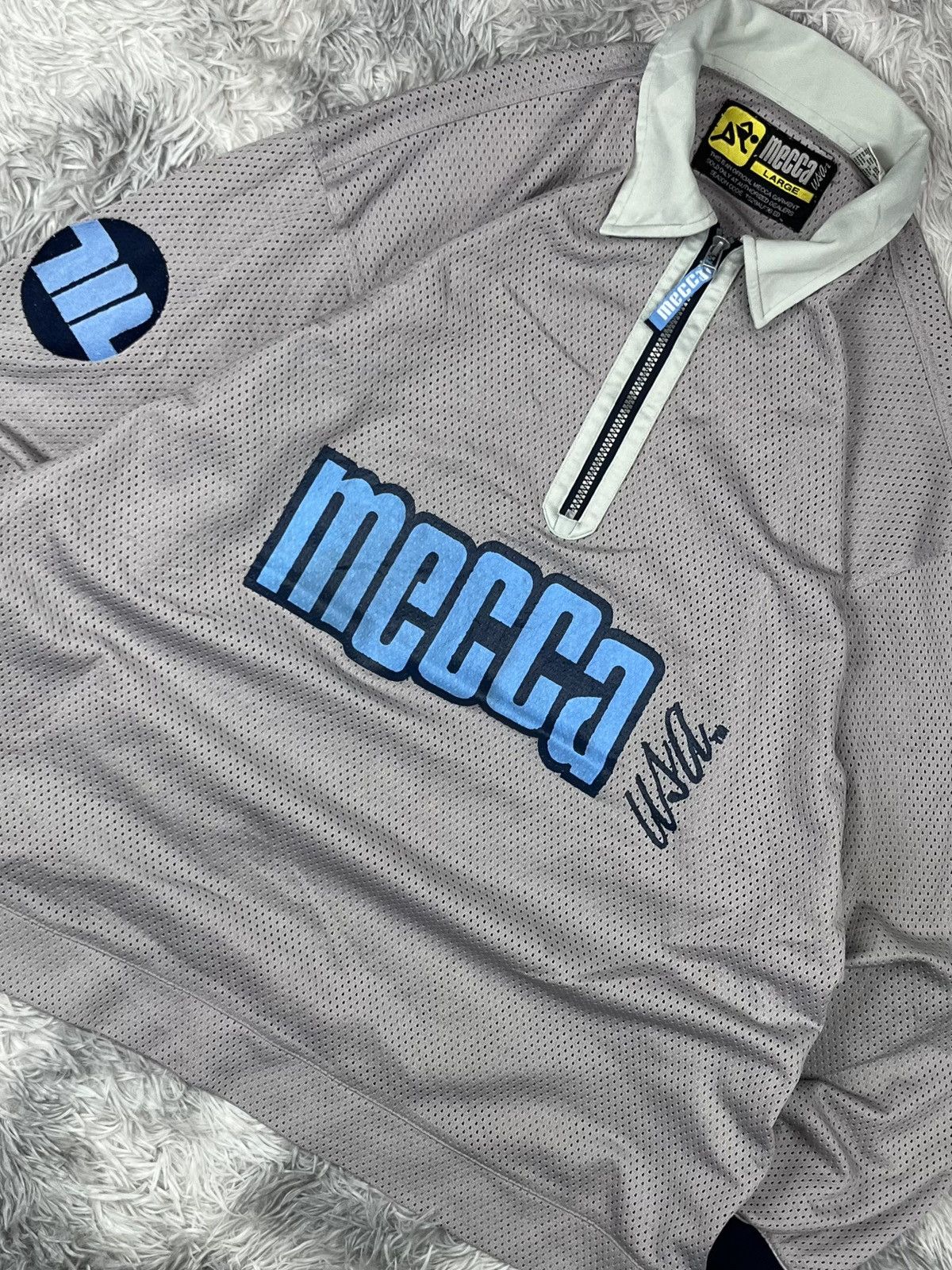 Mecca Vintage 90s MECCA USA Long Sleeve Half Zip Jersey Size US L / EU 52-54 / 3 - 2 Thumbnail