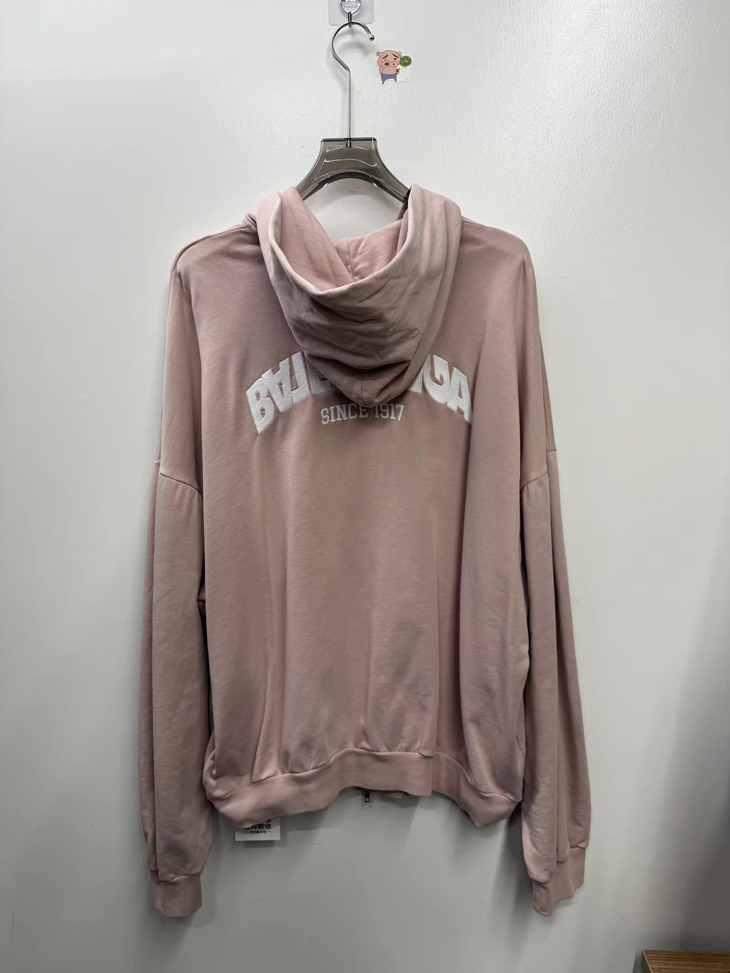 Balenciaga Balenciaga Women's Pink Zipper Hooded Oversized Sweatshirt Size XS / US 0-2 / IT 36-38 - 4 Thumbnail