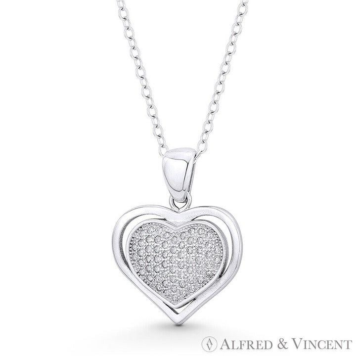 Other Double-Heart CZ Crystal Pave 21.5x17mm Pendant Size ONE SIZE - 1 Preview