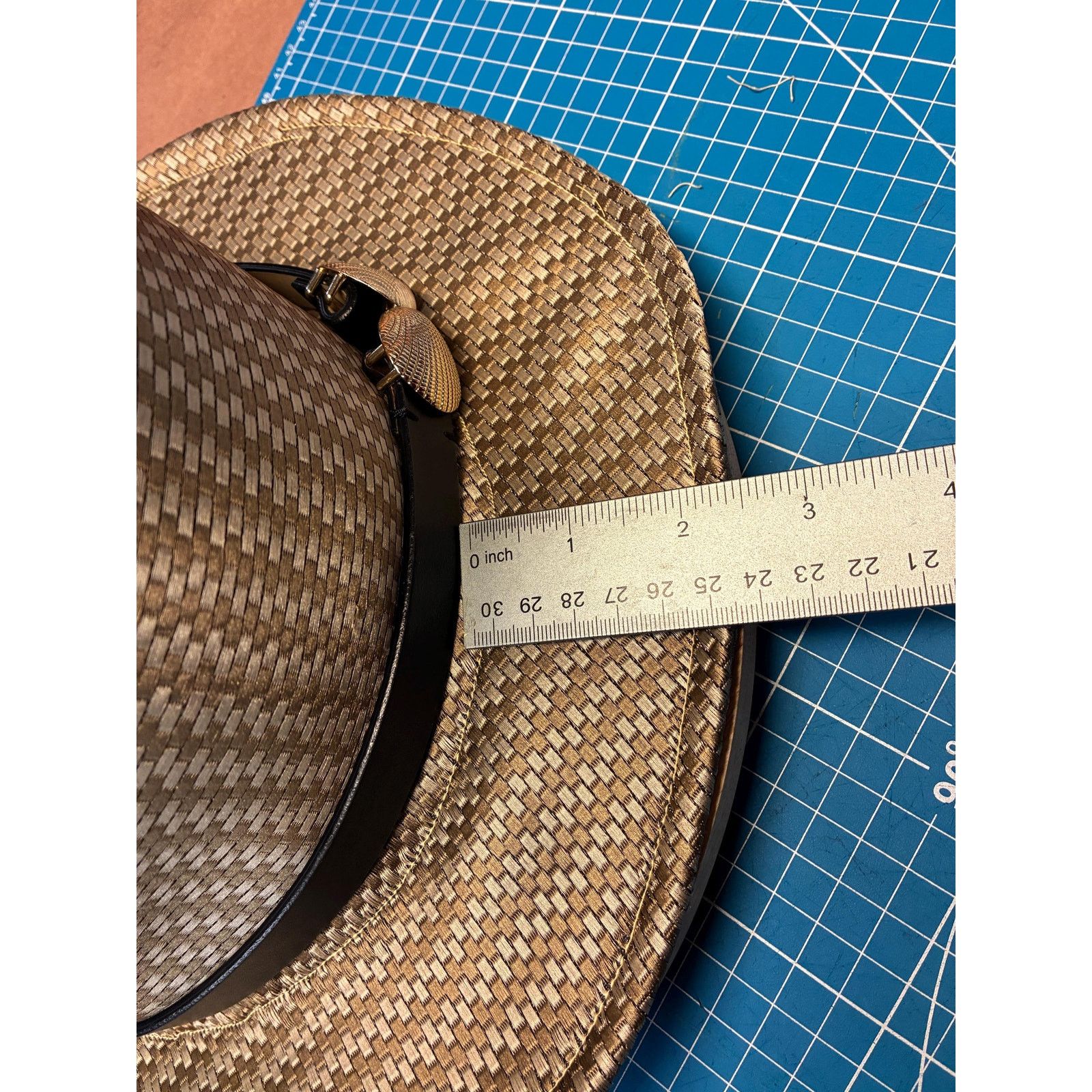Other Rock & Roll Top Hat, Handcrafted, Gold Woven Western Size ONE SIZE - 13 Thumbnail