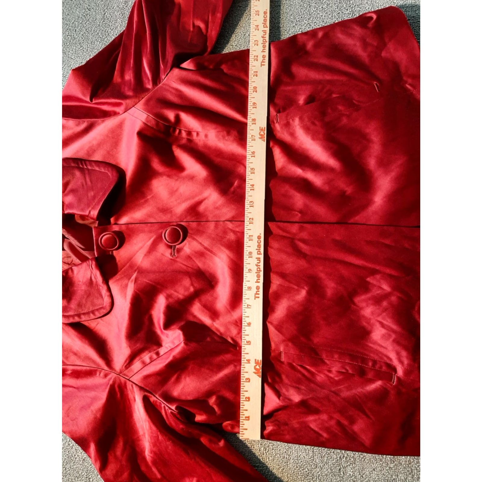 Olive LIVE A LITTLE - LAL Womens Red Jacket Size XL 1X Button-Down 3/4 Sleeve Pocket Denim Cotton Blend Size XL / US 12-14 / IT 48-50 - 4 Thumbnail