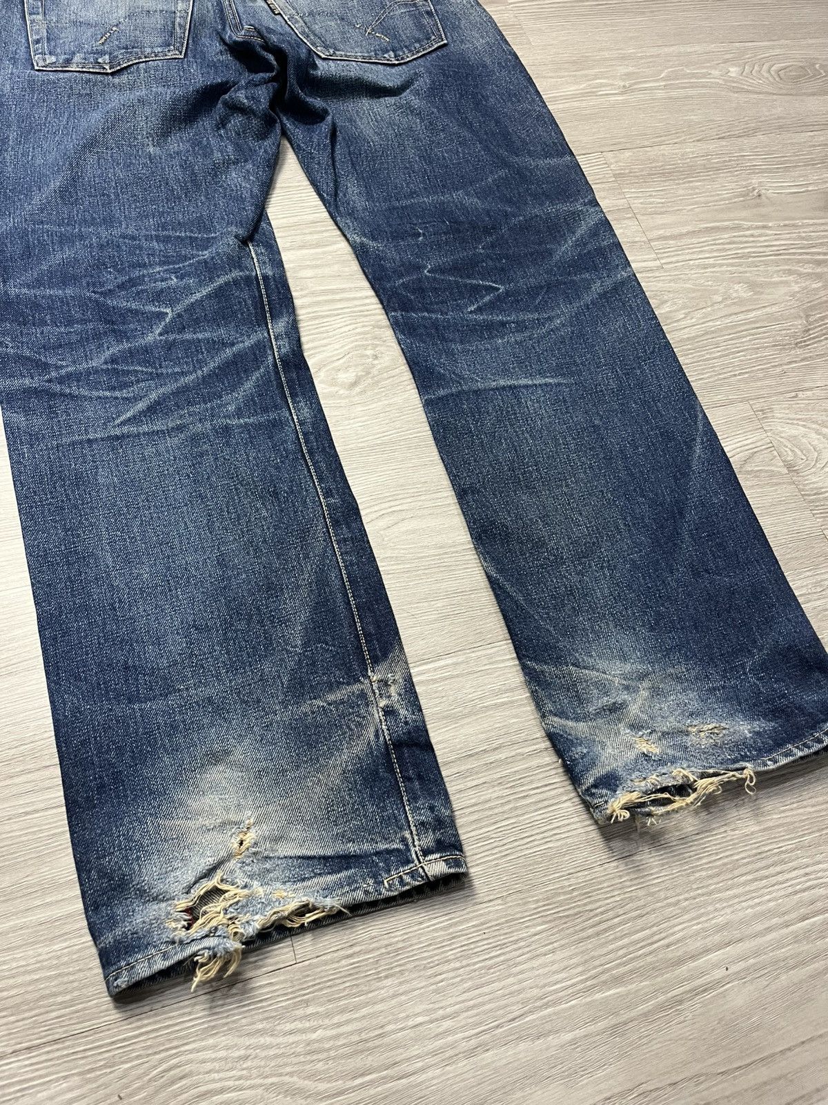 Blue Blue Japan Vintage HR Market Blue Blue Japan Selvedge faded Denim Jeans Size US 31 - 10 Thumbnail
