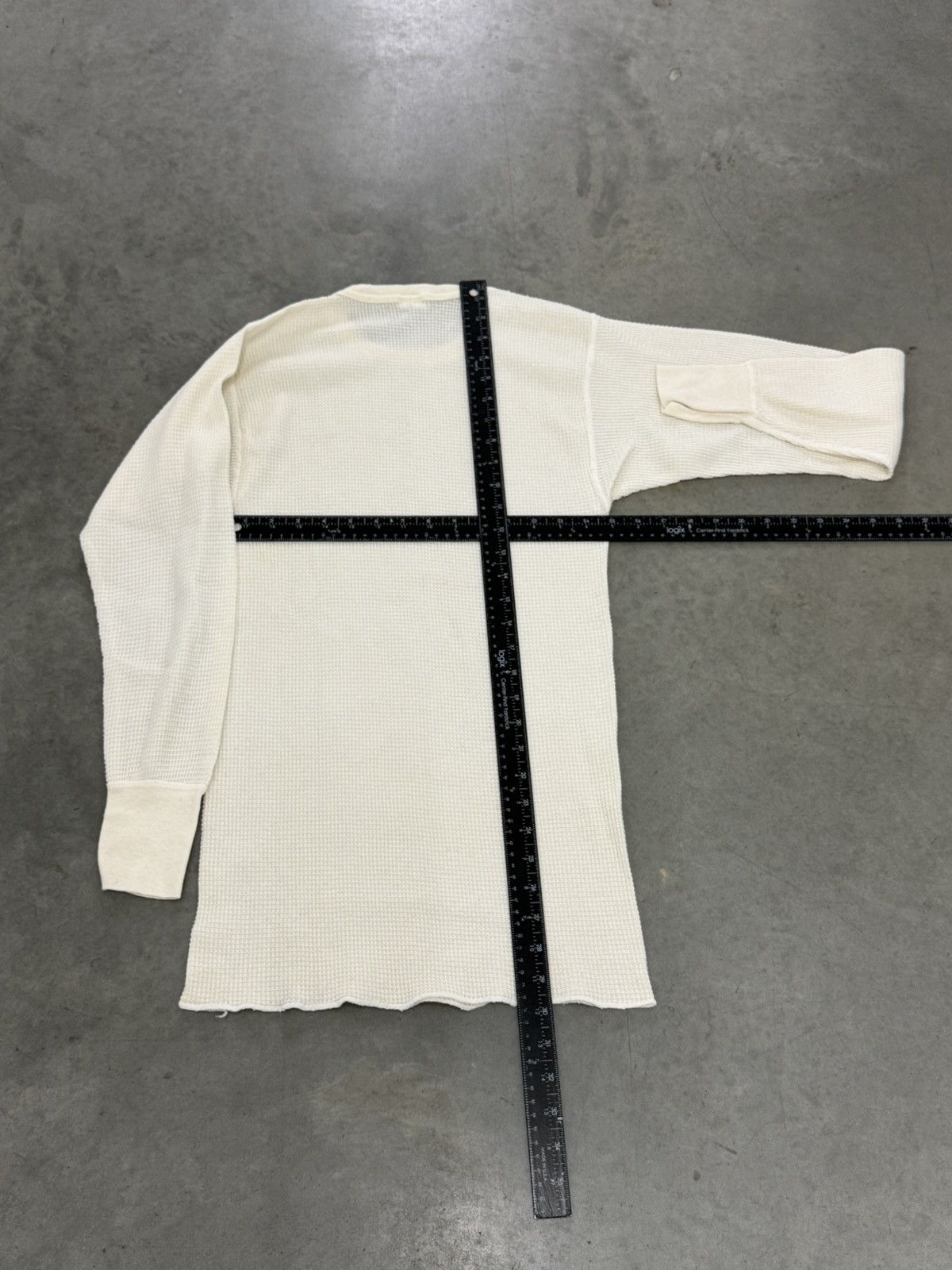 Hanes Thermal Lined Long Sleeve Shirt Long Johns 80s White Vintage Size US XL / EU 56 / 4 - 4 Thumbnail